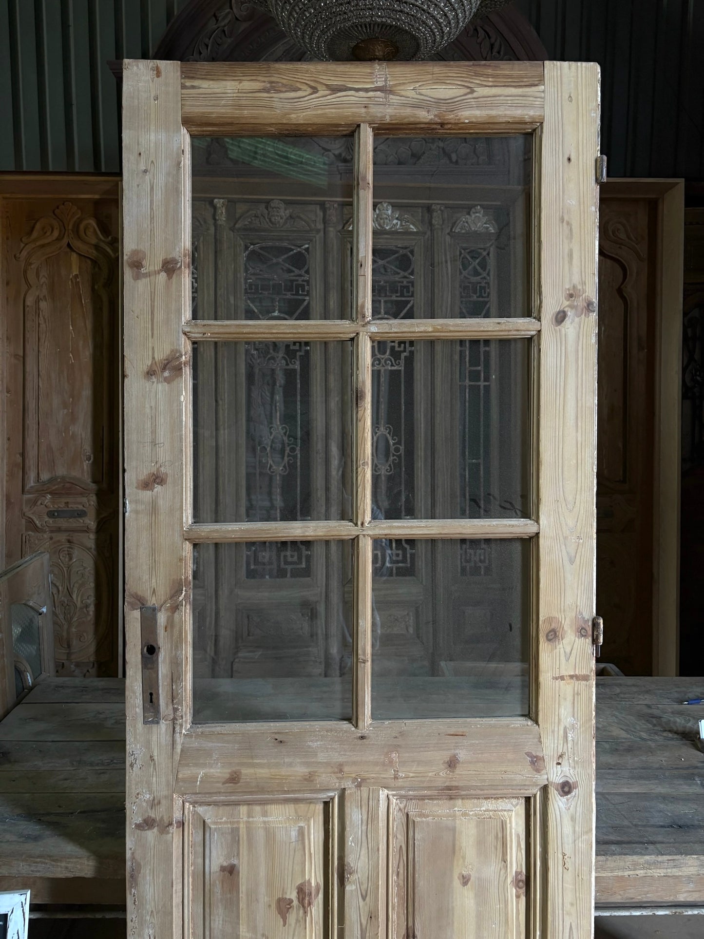 6 Lite Antique Glass Single Door - 31.5x85 - L75