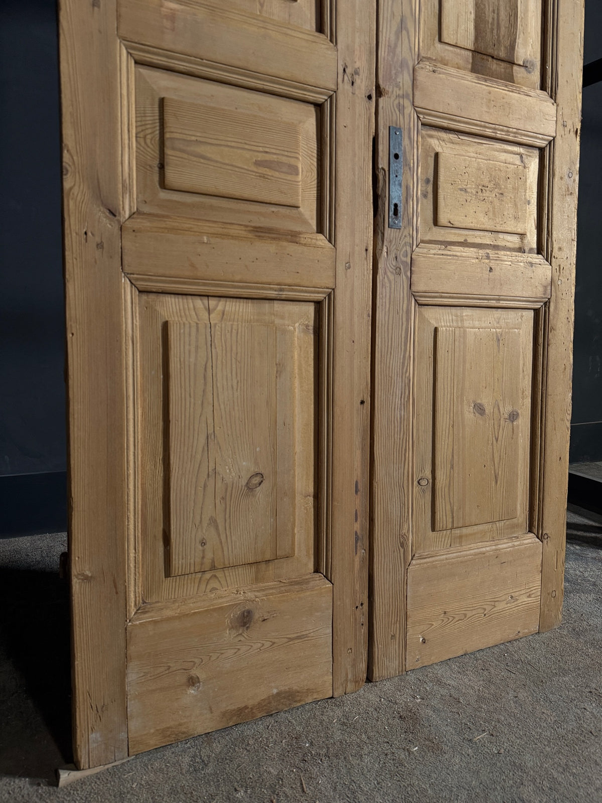 Antique 3 Panel Solid Double Doors - 37.75x87.75 - N623