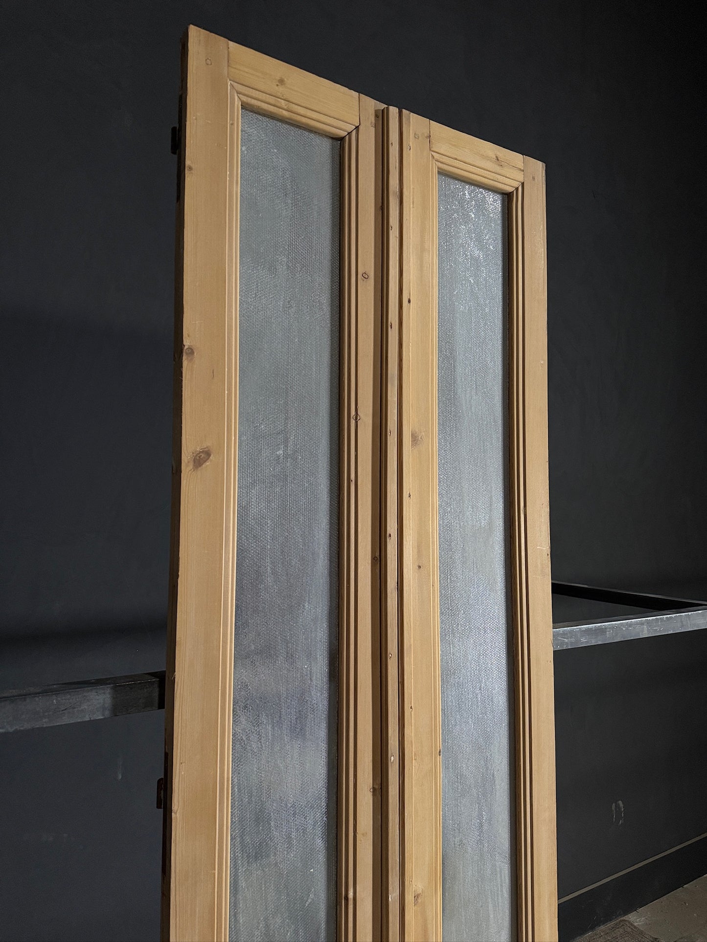 Antique Obscured Glass 1 Lite French Doors - 34x103.5 - N489