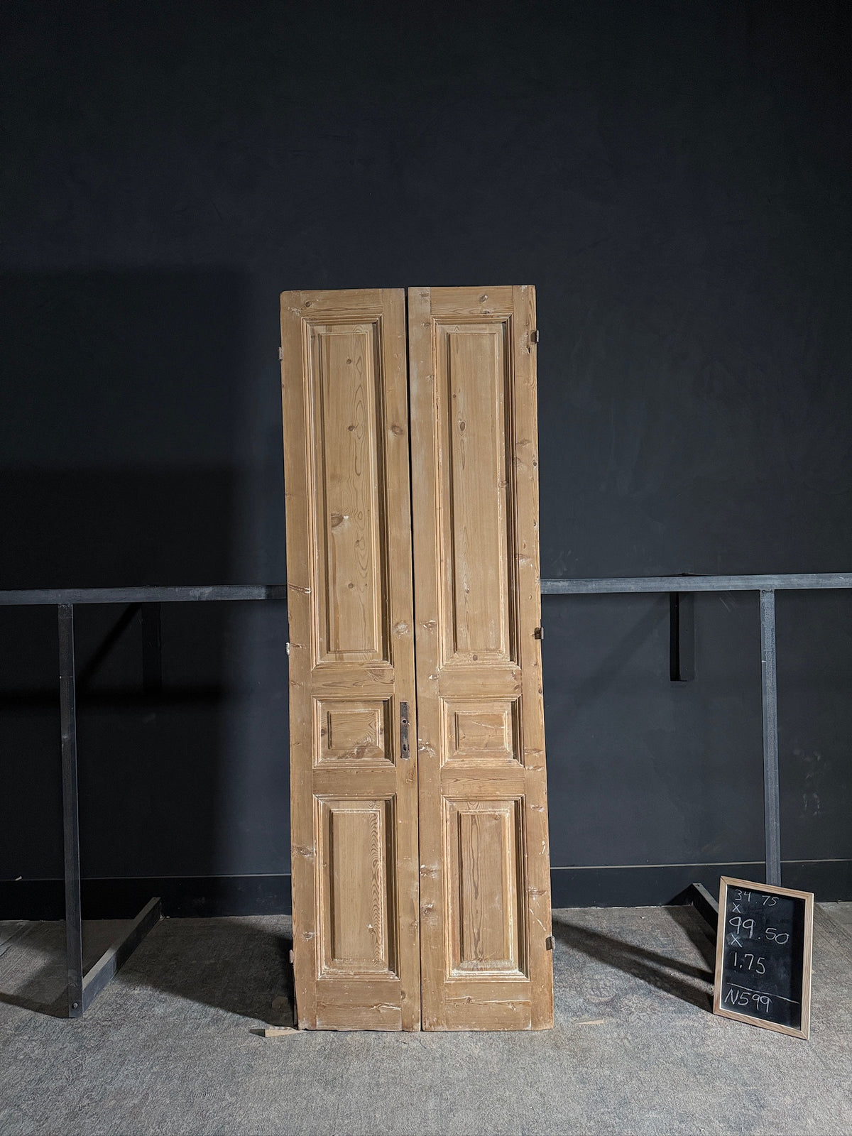 Antique 3 Panel Solid Double Doors - 34.75x99.5 - N599
