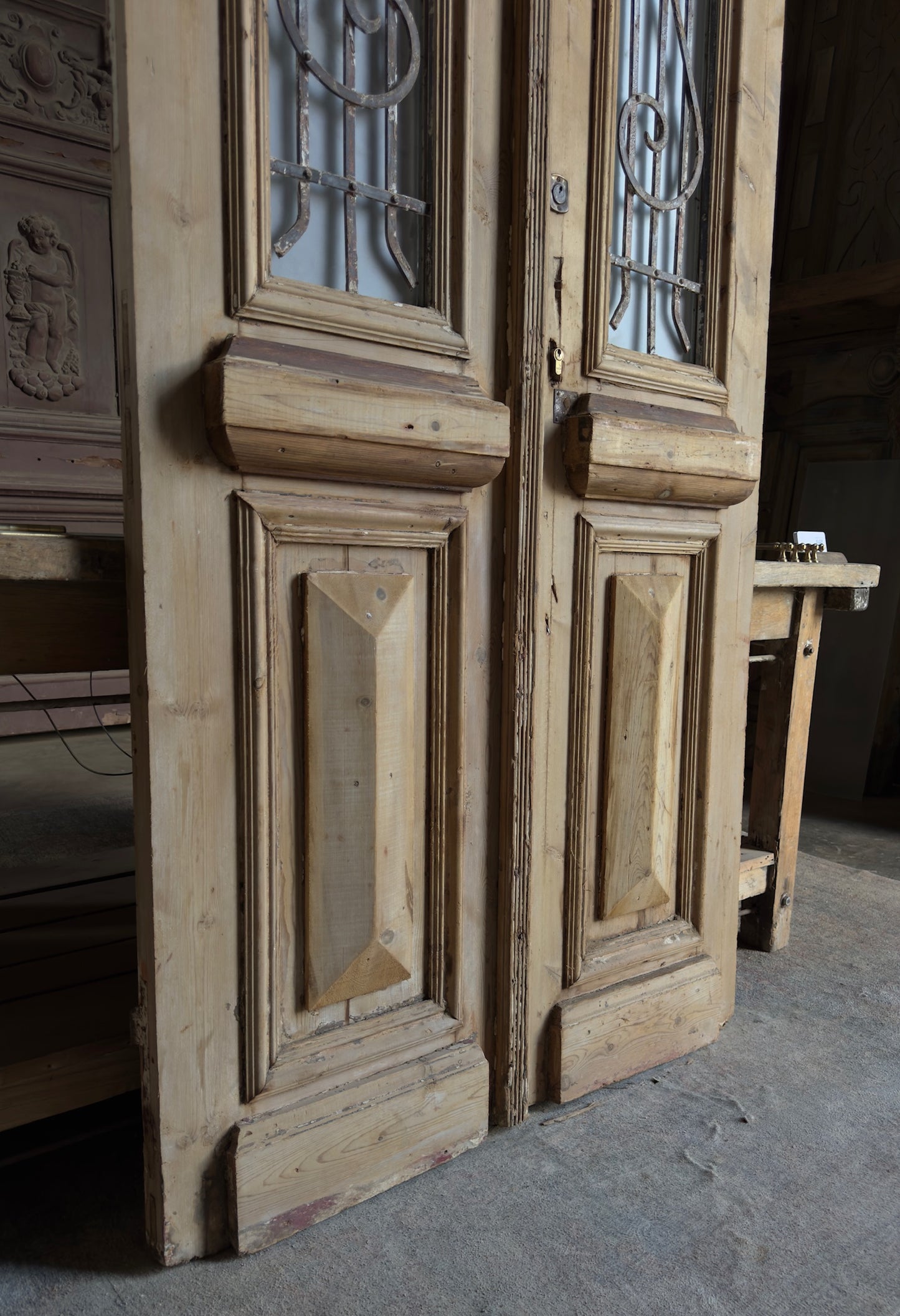 Antique Iron French Doors - 39.5x94.25 - L570