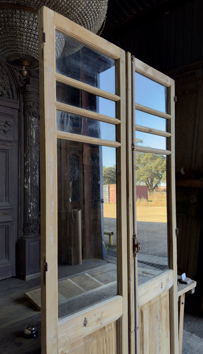 8 Lite European Antique Glass French Doors - 44.25x94 - L234