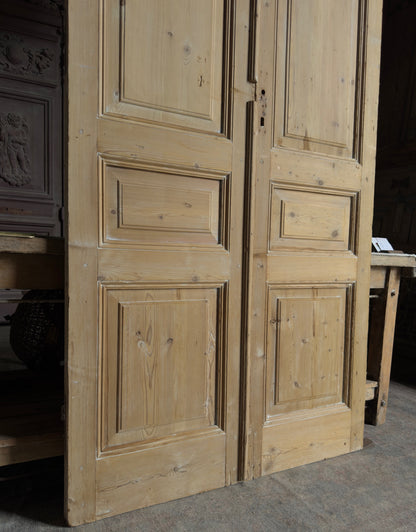 3 Panel Antique Solid French Doors - 45x99.75 J367