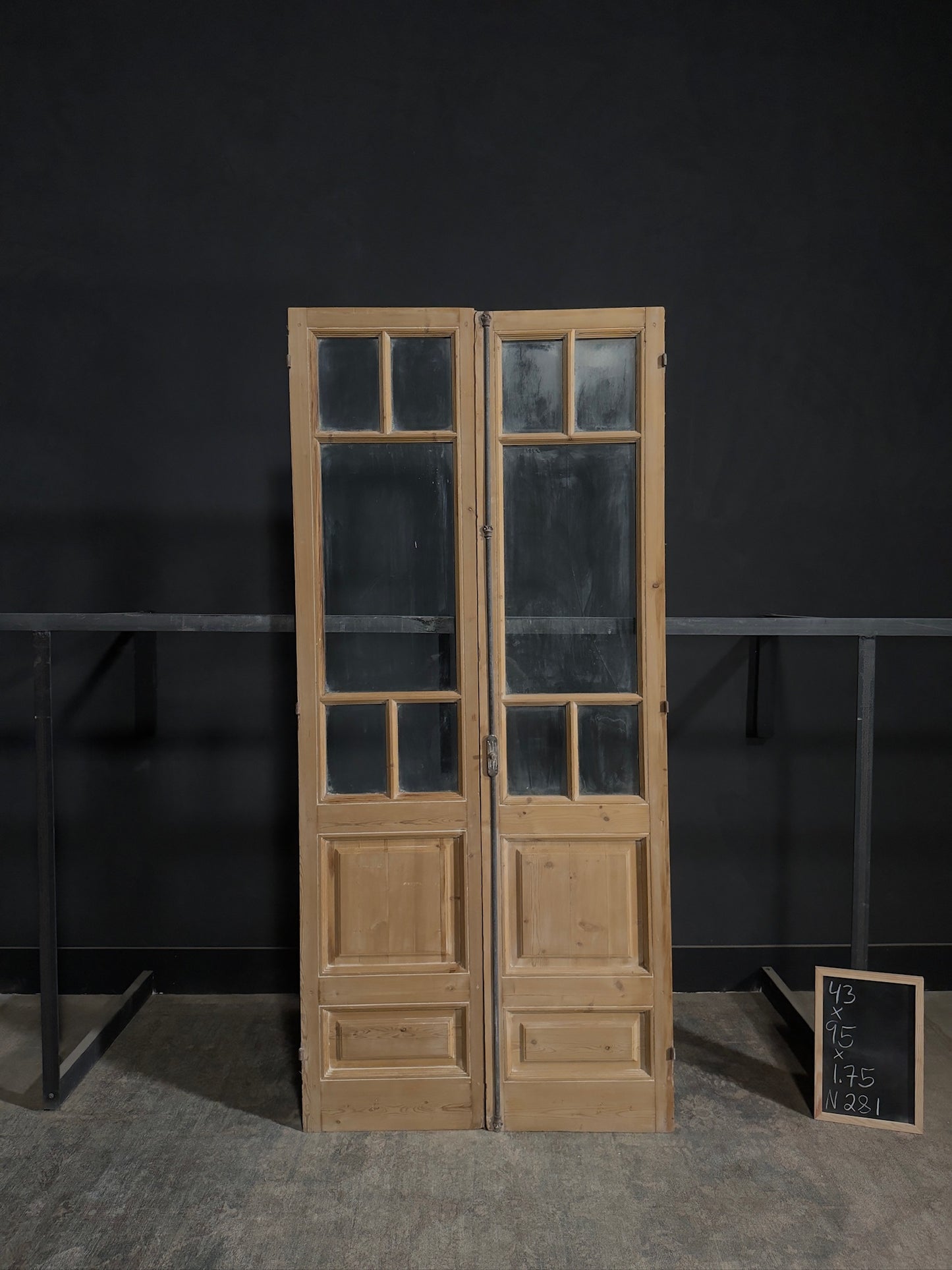 Antique Glass 5 Lite French Doors - 43x95 - N281
