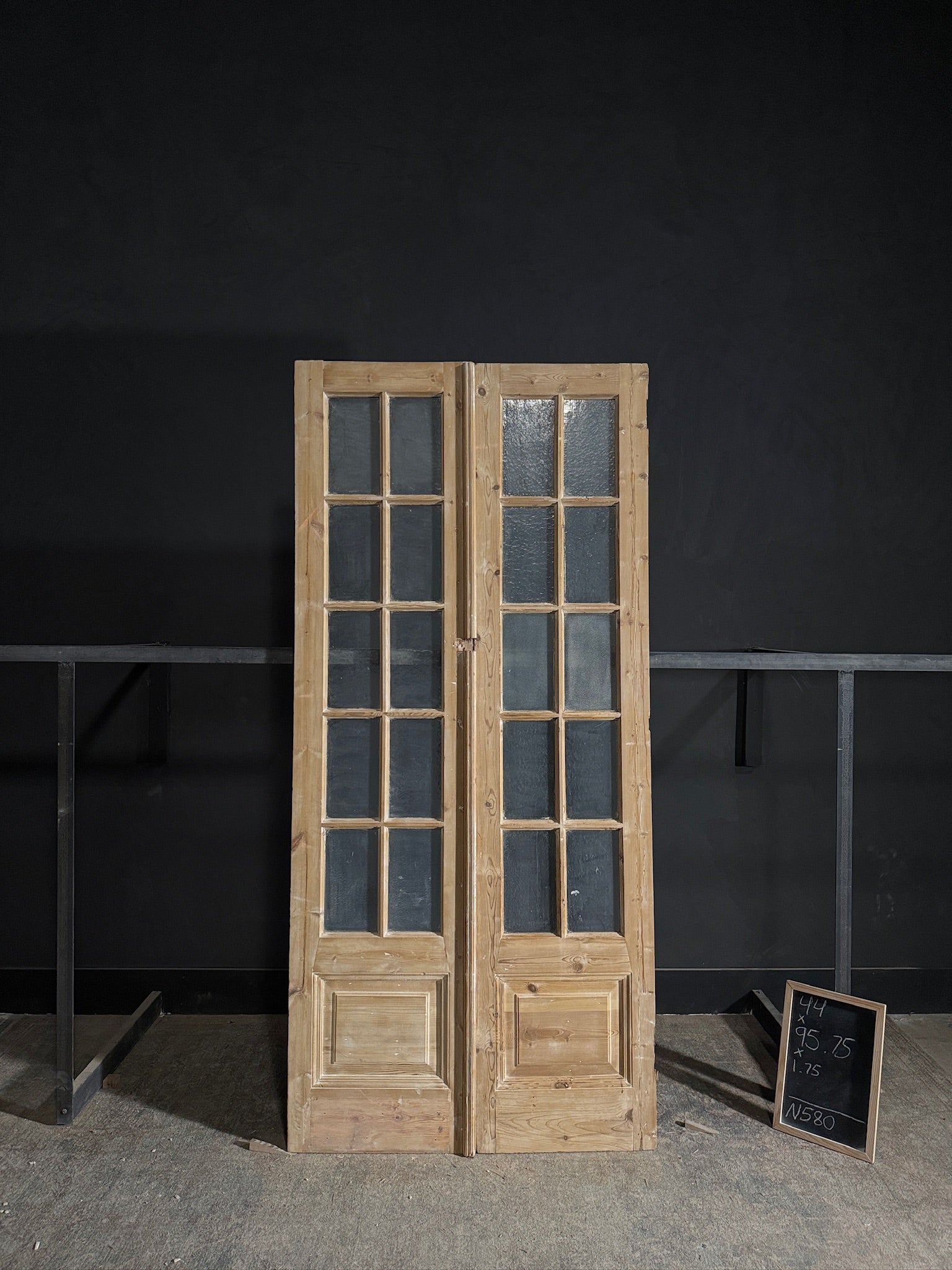 Antique Obscured Glass 10 Lite French Doors - 44x95.75 - N580