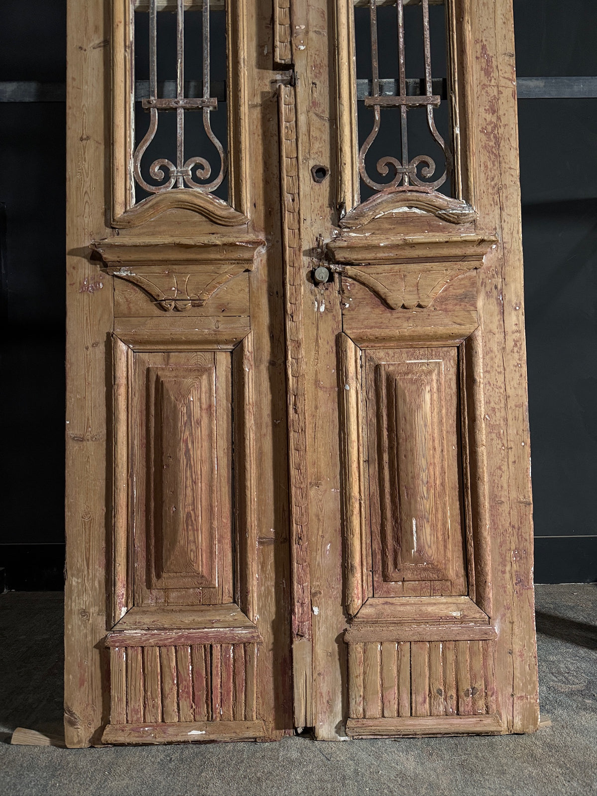 Antique Carved Iron French Doors - 41x99 - N598