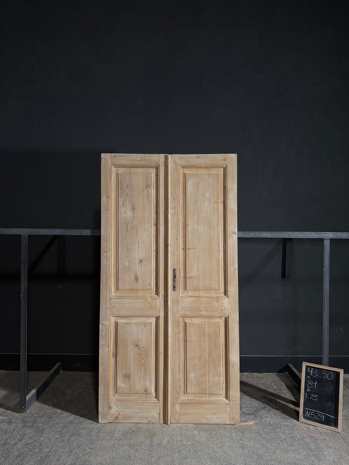 Antique 2 Panel Solid Double Doors - 43.5x84 - N529