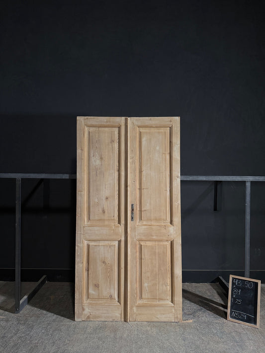 Antique 2 Panel Solid Double Doors - 43.5x84 - N529