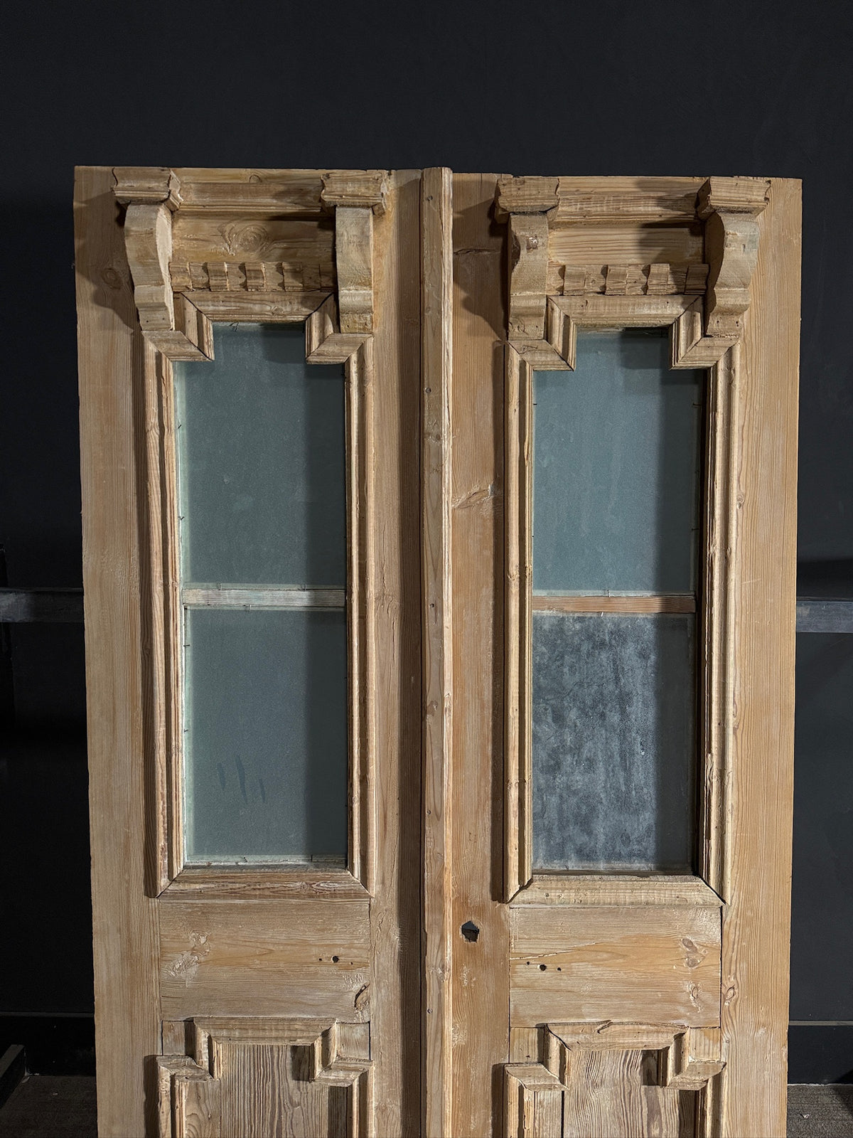 Antique Obscured Glass 2 Lite French Doors - 43x80 - N602