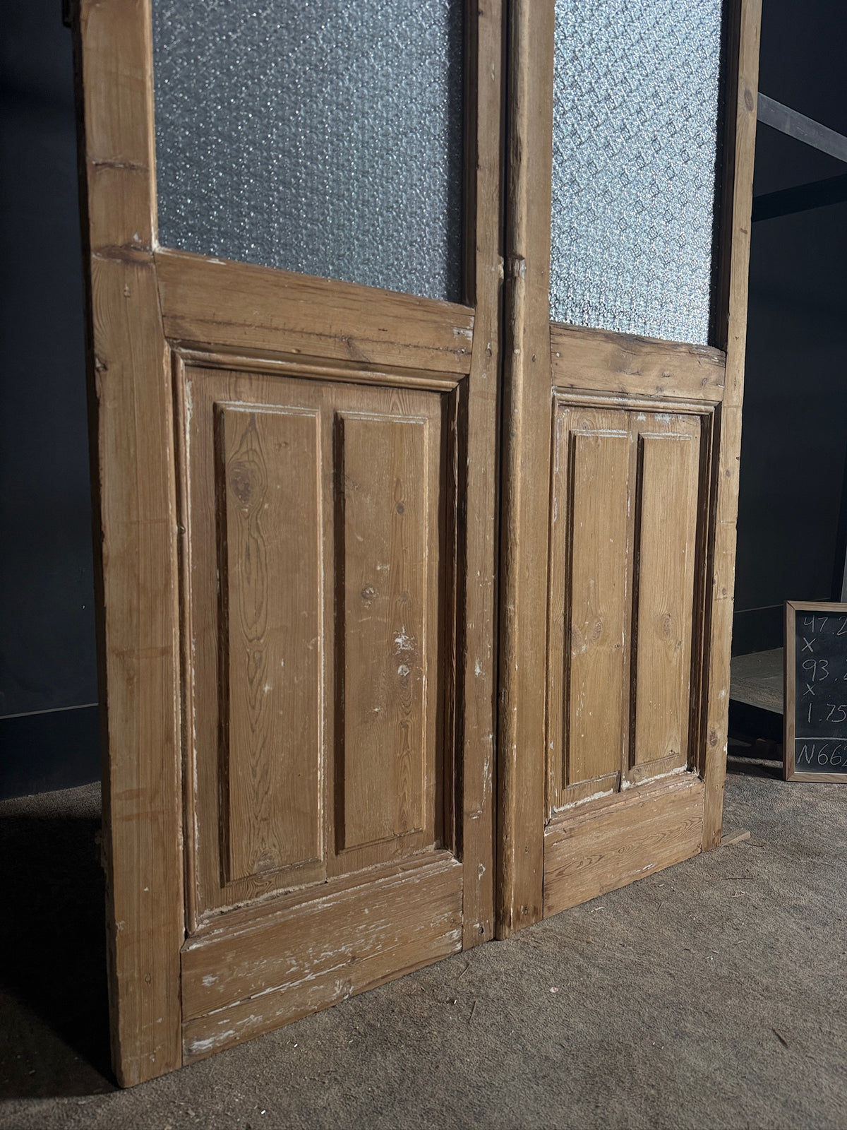 Antique Obscured Glass 1 Lite French Doors - 47.25x93.25 - N662