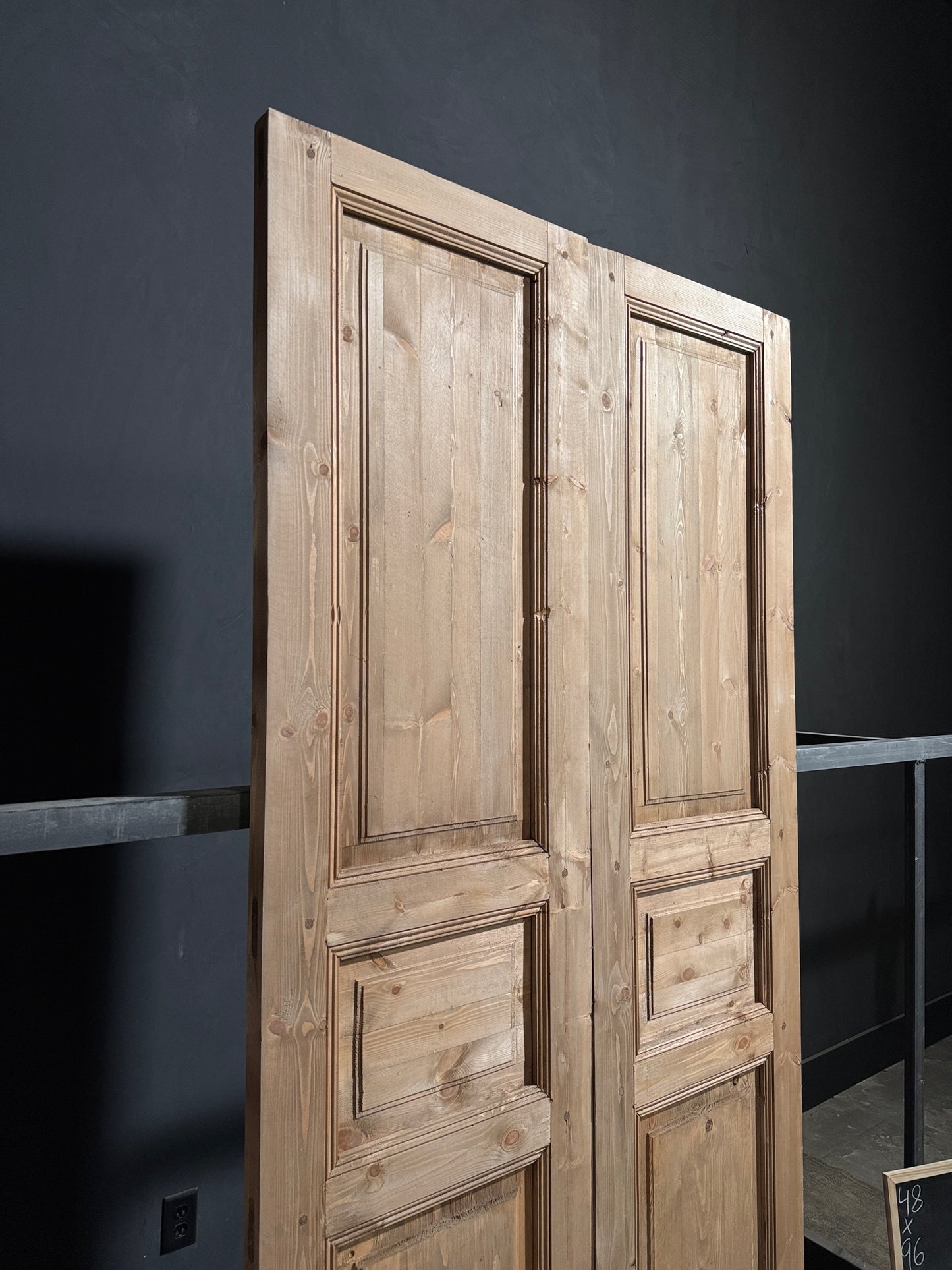 Handcrafted 3 Panel Solid French Doors - 48x96 - N214