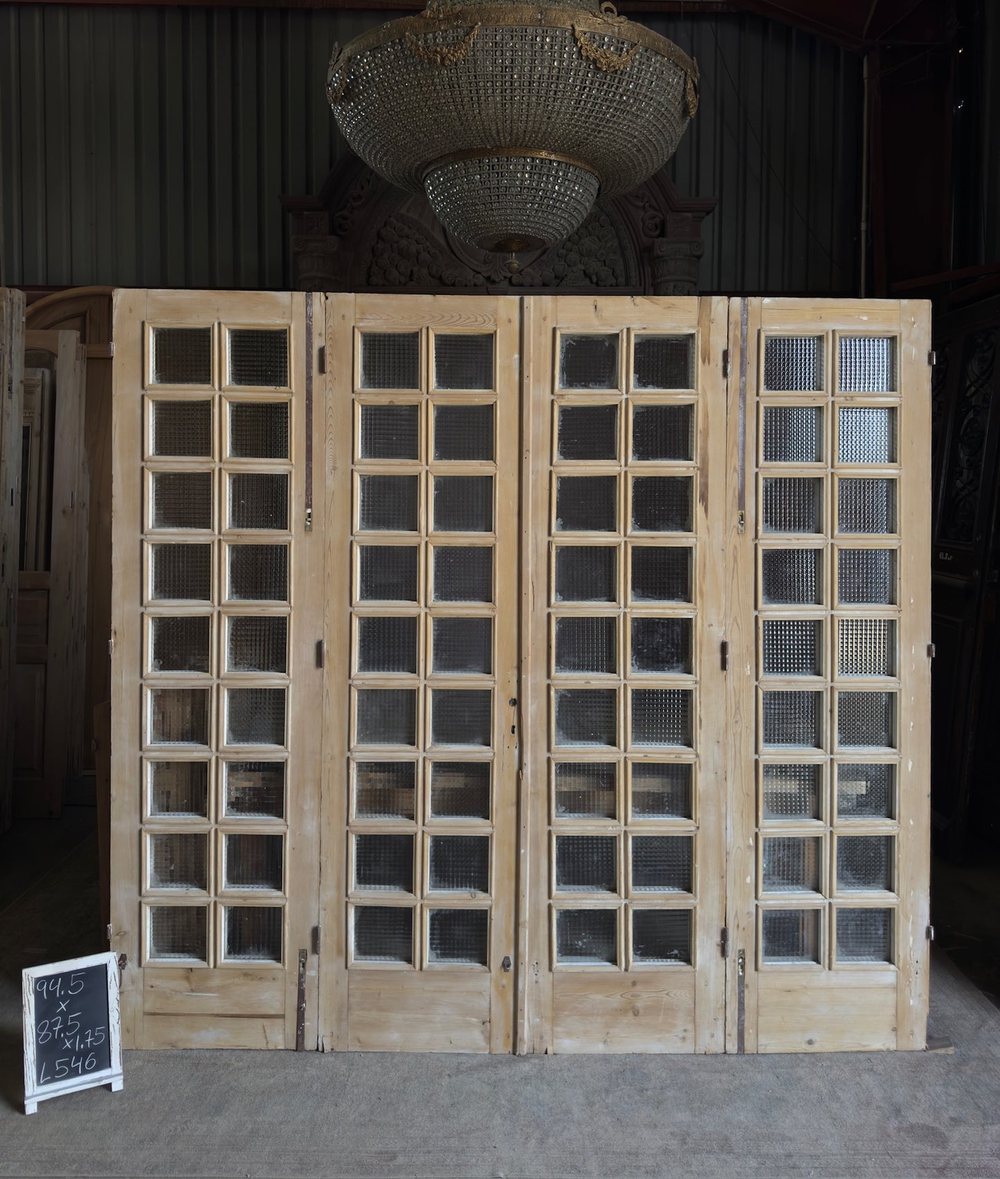 Antique Obscured Glass 80 Lite Bi-Fold Doors - 87.5x99.5 - L546