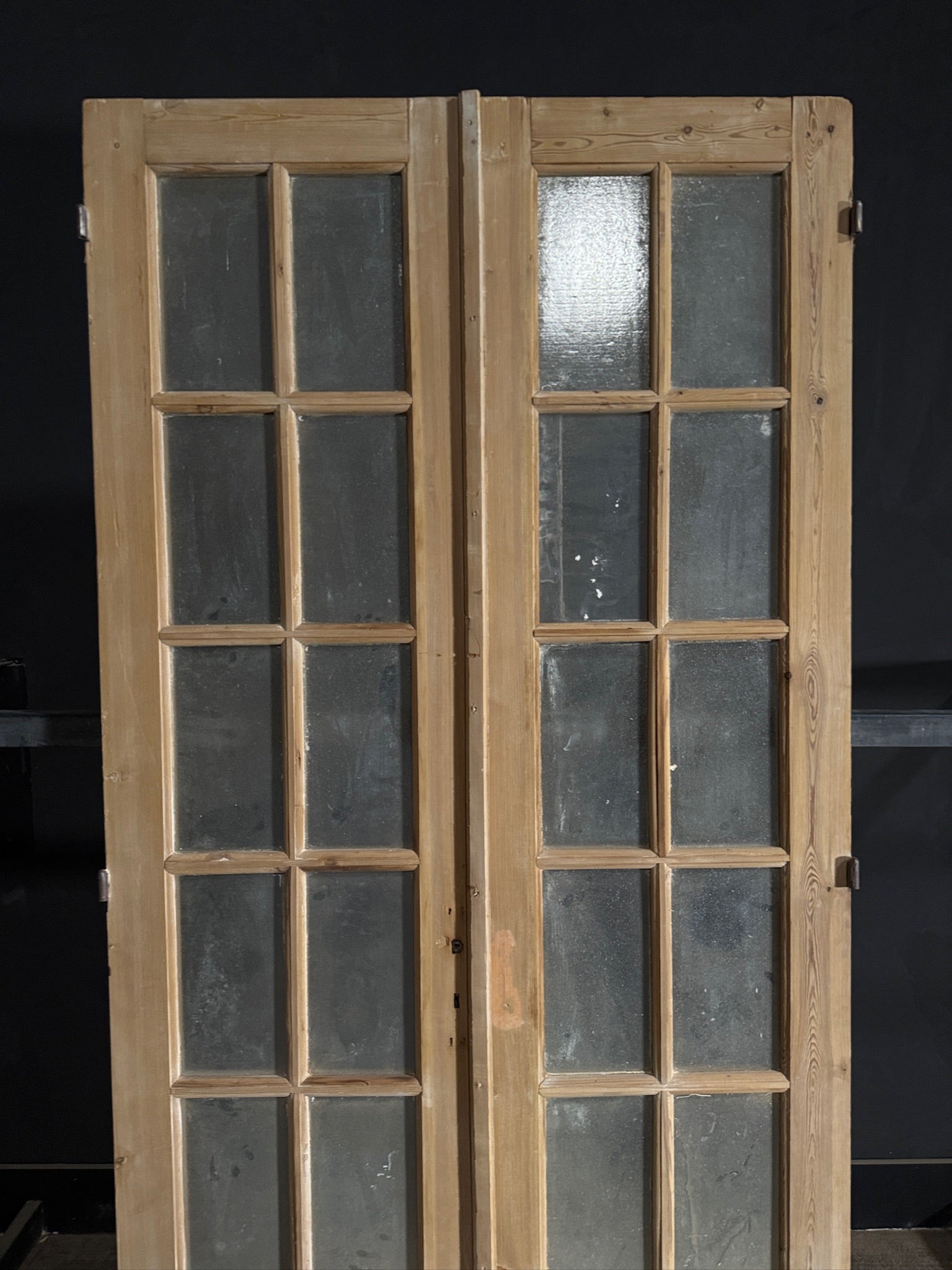 Antique Obscured Glass French Doors - 44.25x95.5 - N471