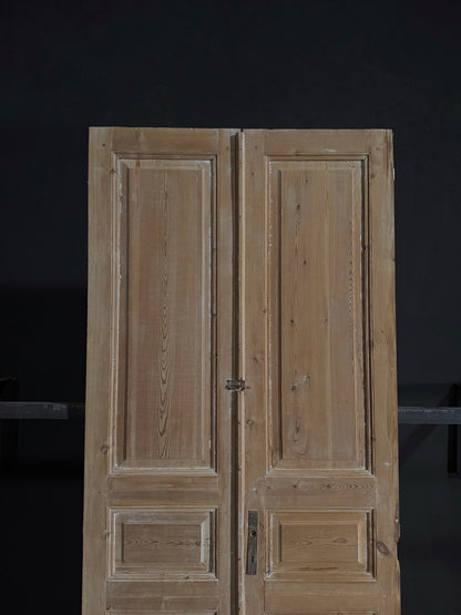 Antique Iron 3 Panel Double Doors - 41.75x98.75 - N23