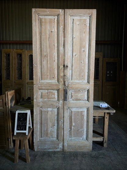 French 3 Panel Antique Pair - 43.50x101.25 A71