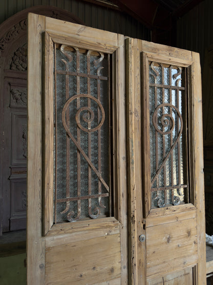 Classy Antique Iron French Doors - 44x87.5 J5