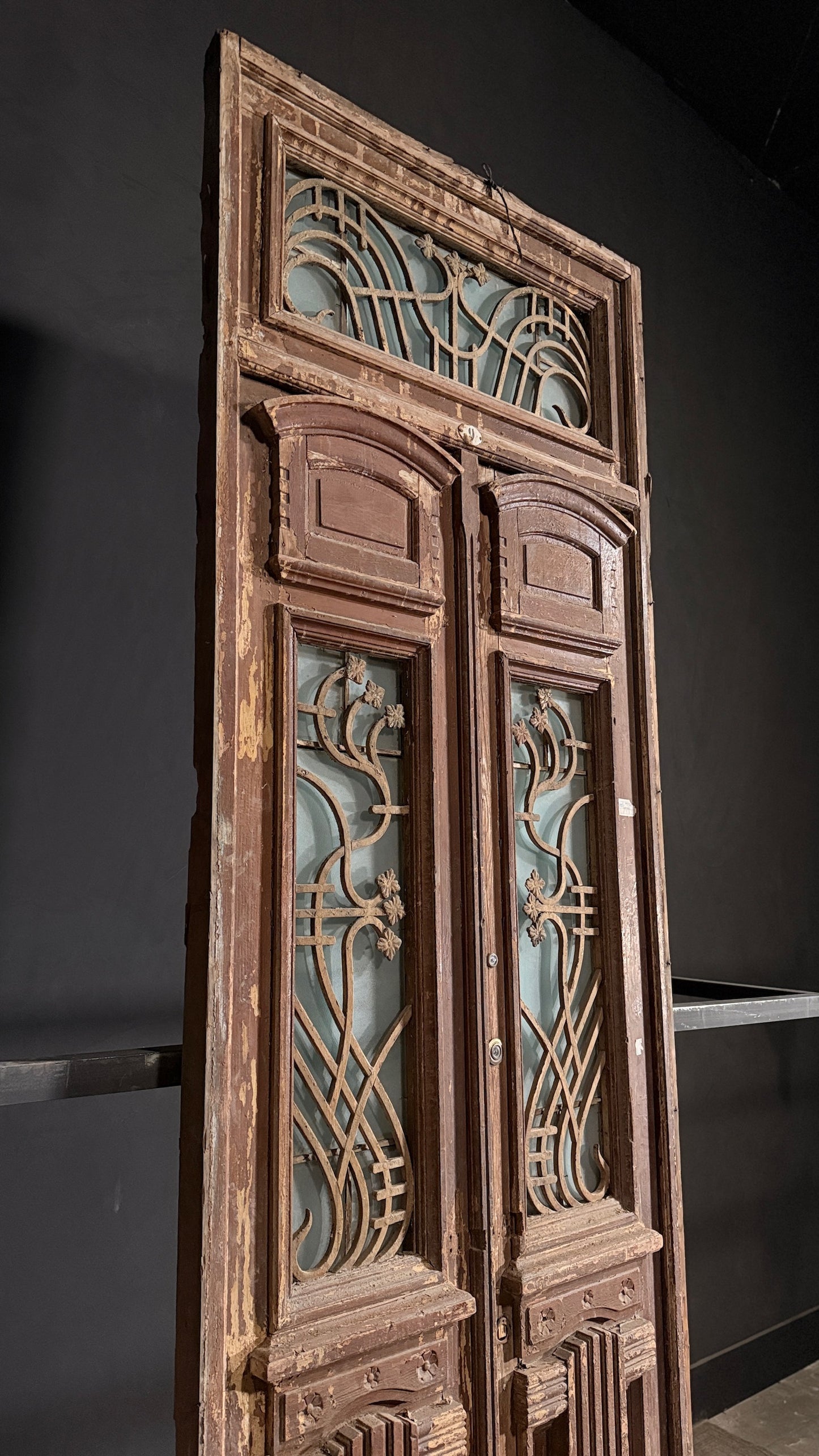 Antique Iron French Doors - 39.75x126 - N136