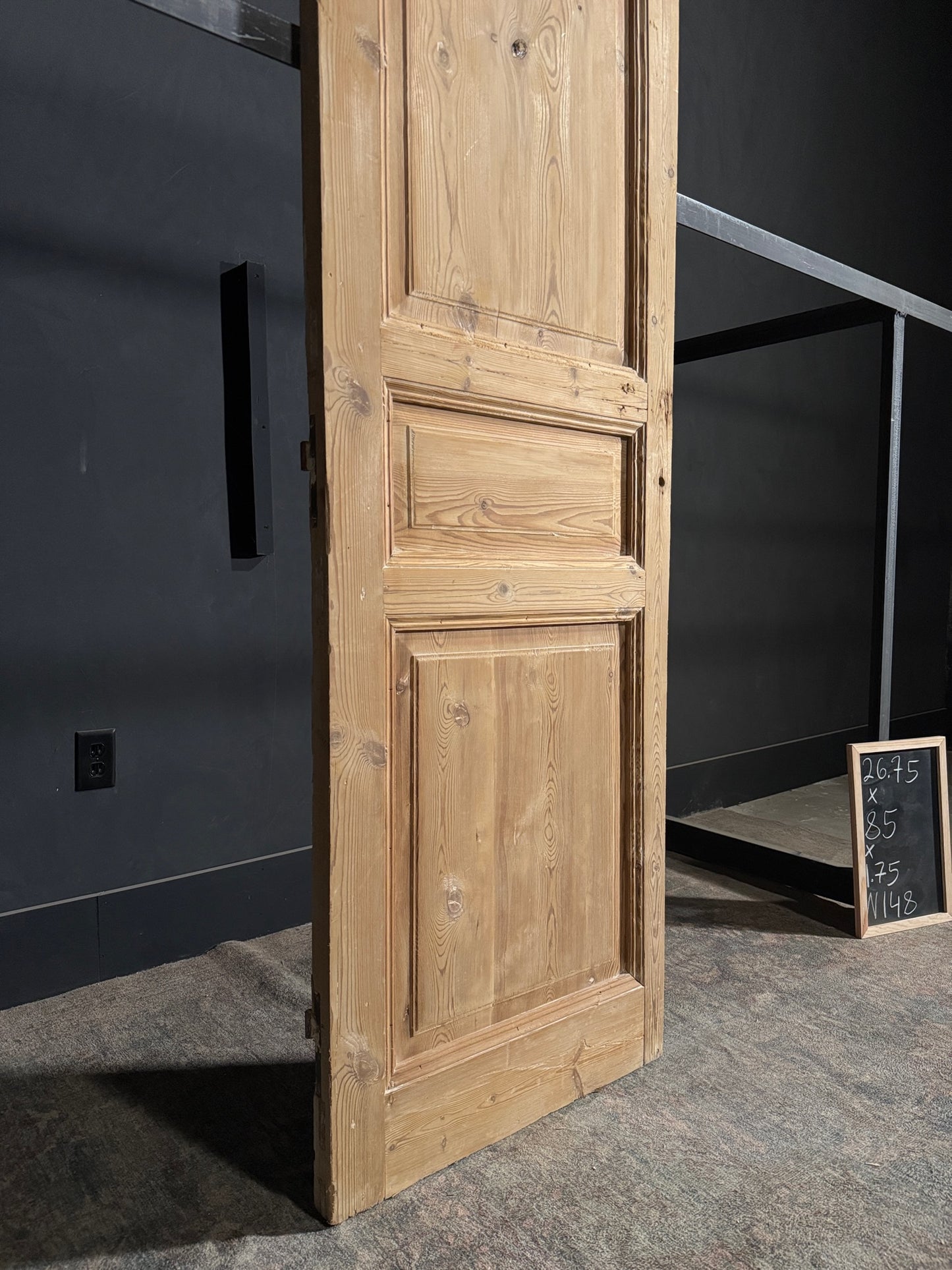 Antique 3 Panel Solid Single Door - 26.75x85 - N148