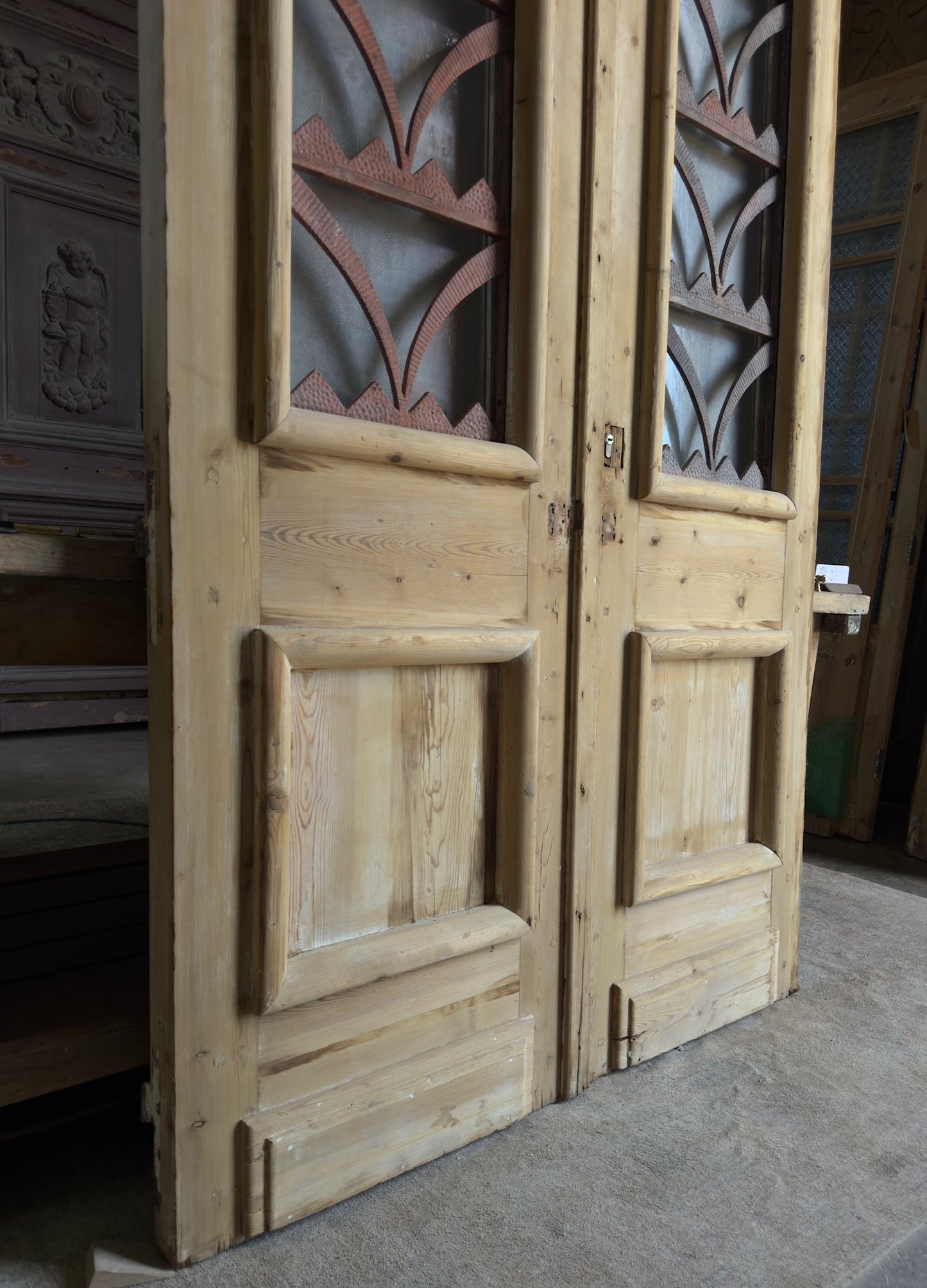 Antique Iron 2 Lite French Doors - 50.25x99 - L665