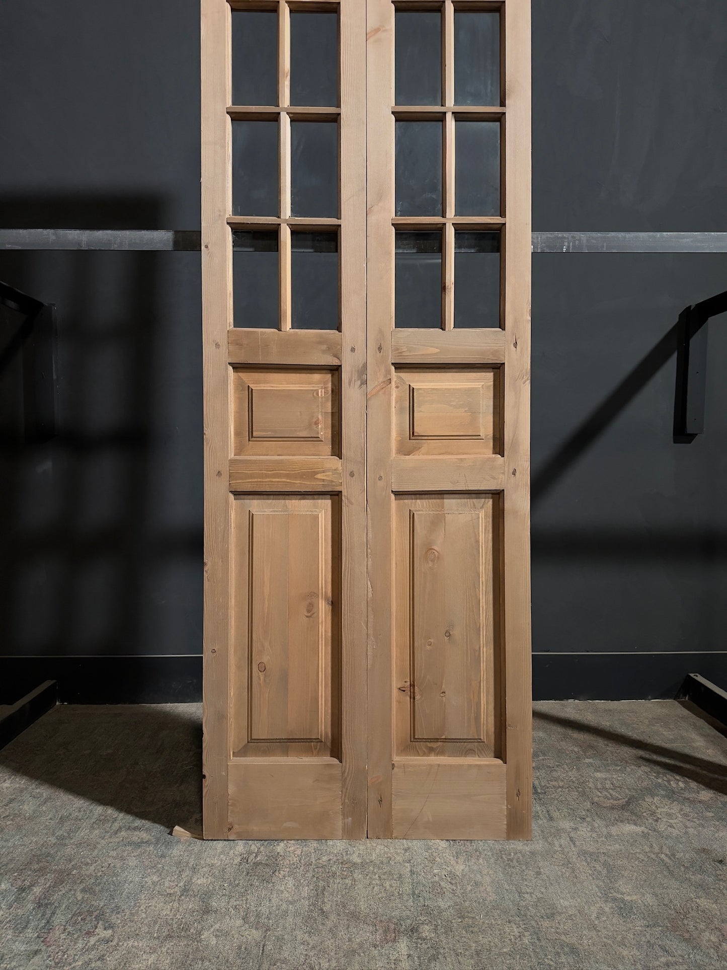 Handcrafted 8 Lite Glass French Doors - 32x96 - N217
