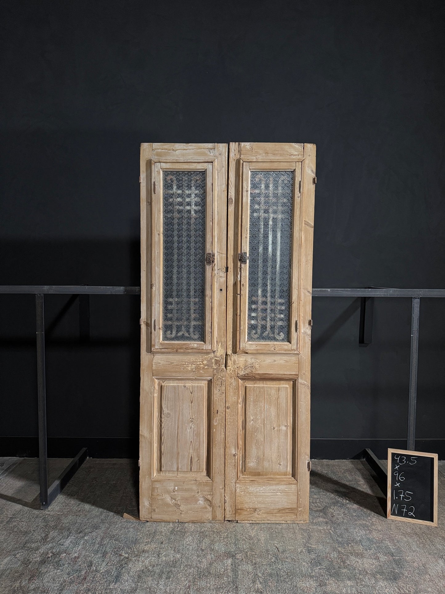 Antique Iron French Doors - 43.5x96 - N72
