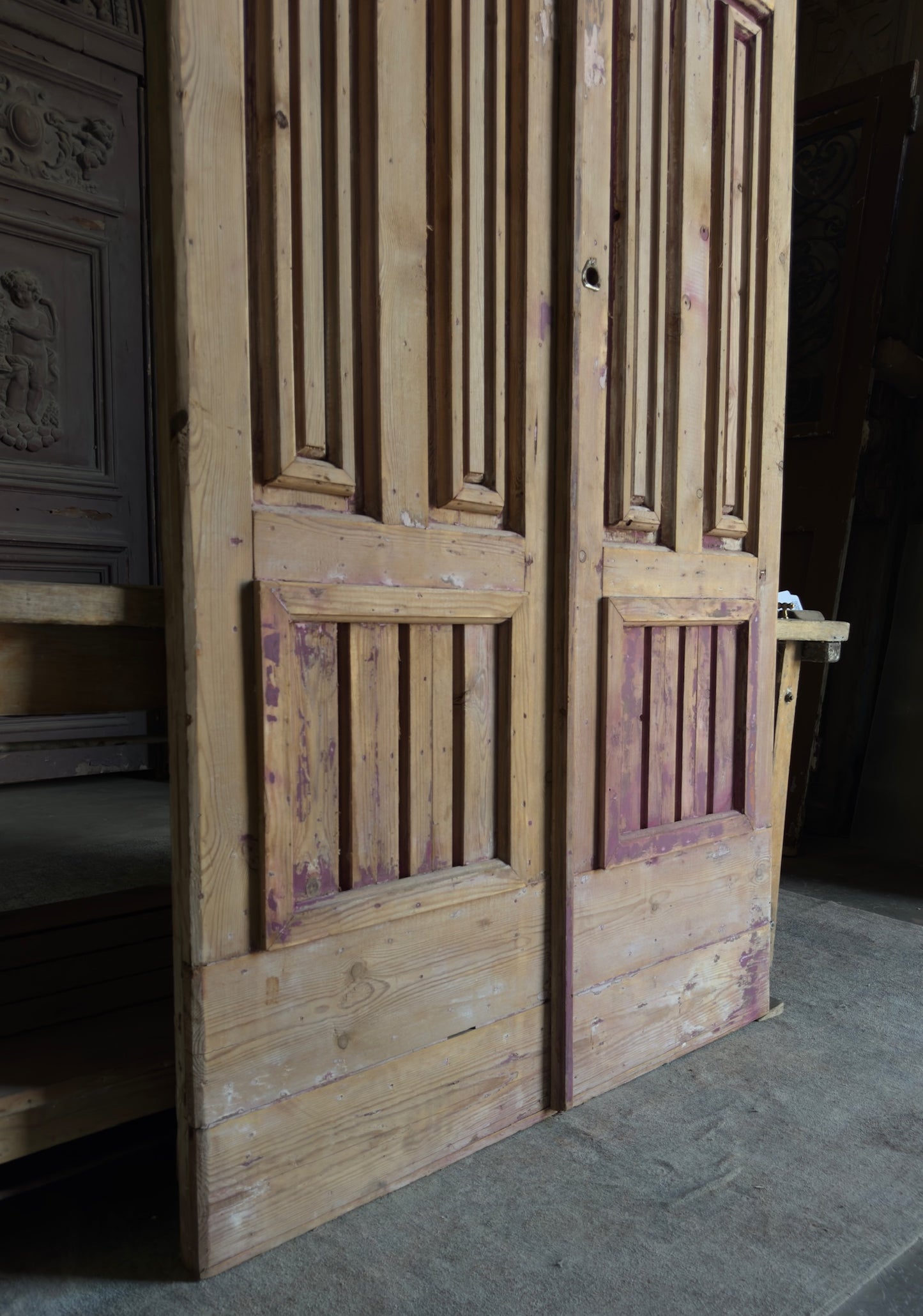 Antique Moroccan Paneled Solid Doors - 47.5x98.5 - L470