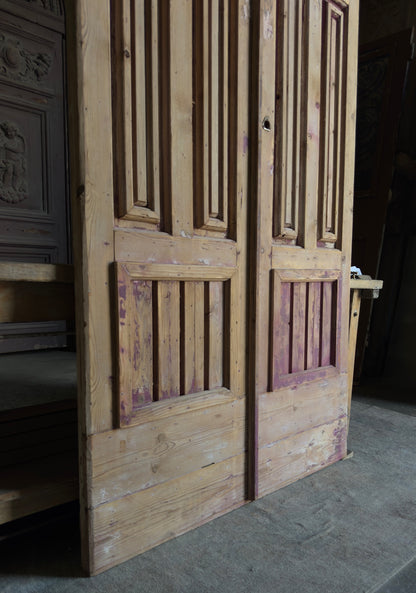 Antique Moroccan Paneled Solid Doors - 47.5x98.5 - L470