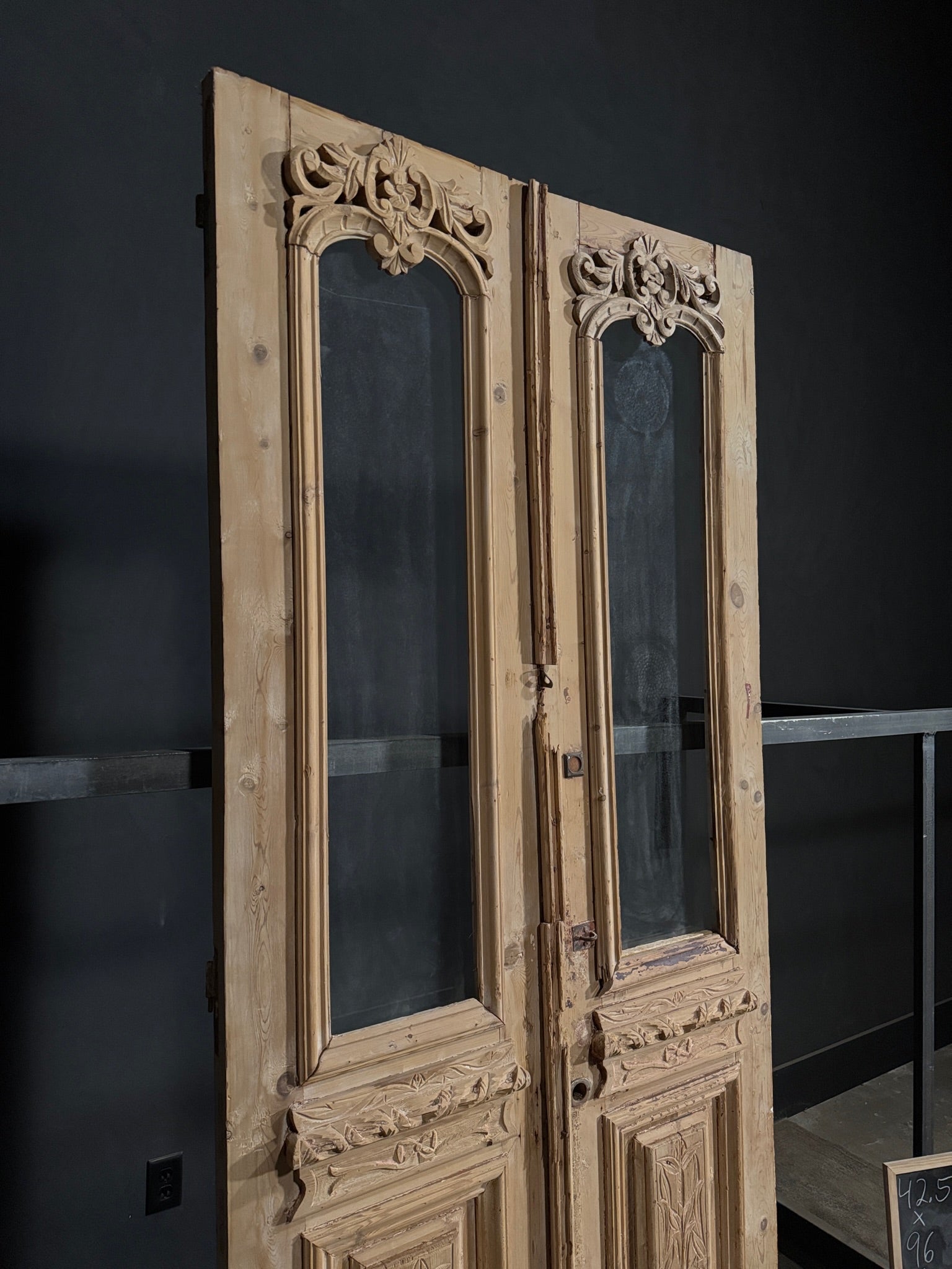 Antique Carved Double Doors - 42.5x96 - N313