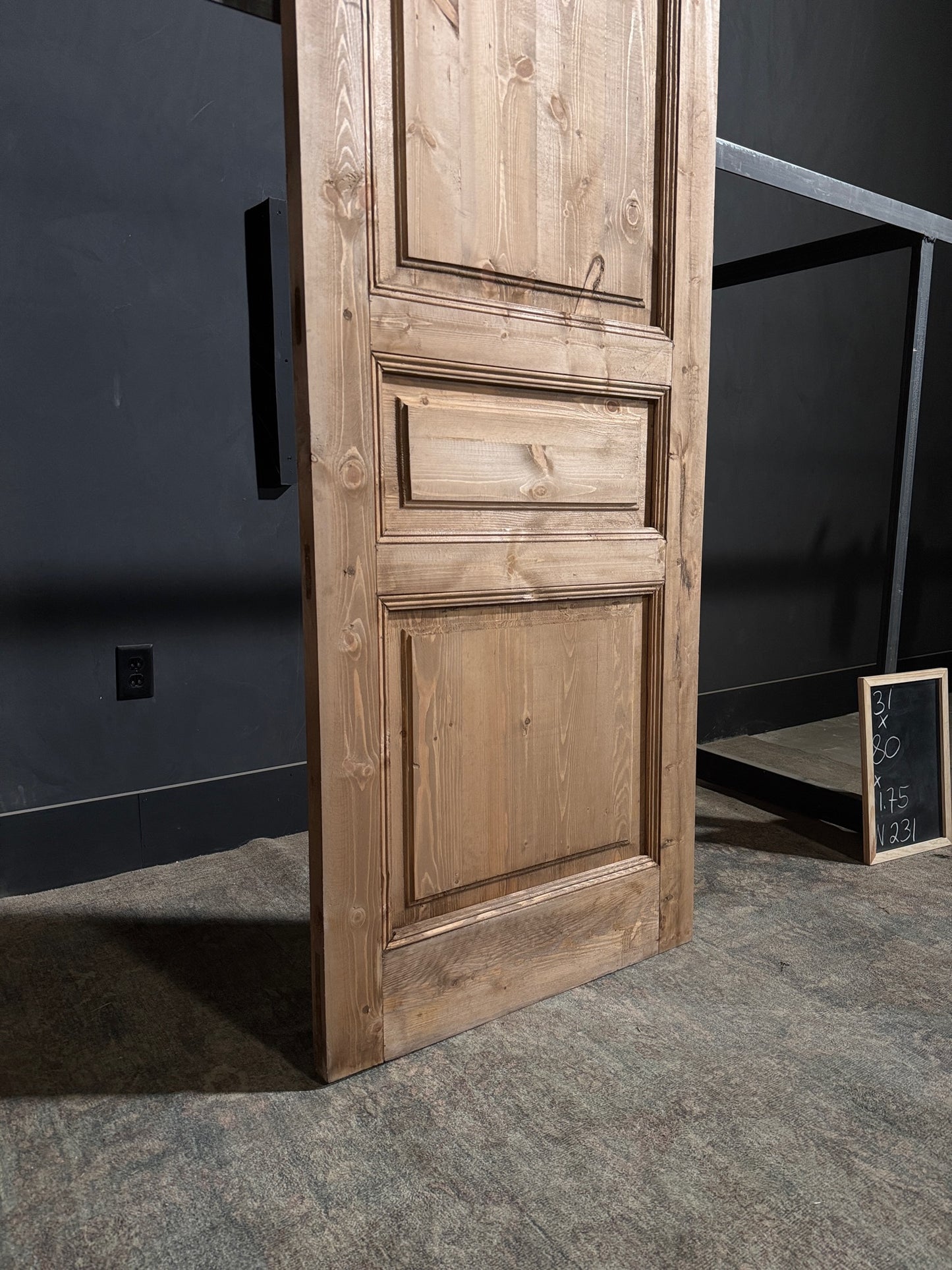 Handcrafted 3 Panel Solid Single Door - 31x80 - N231