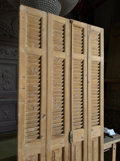 European French Antique Louvered Shutters - 40x88.75 J309