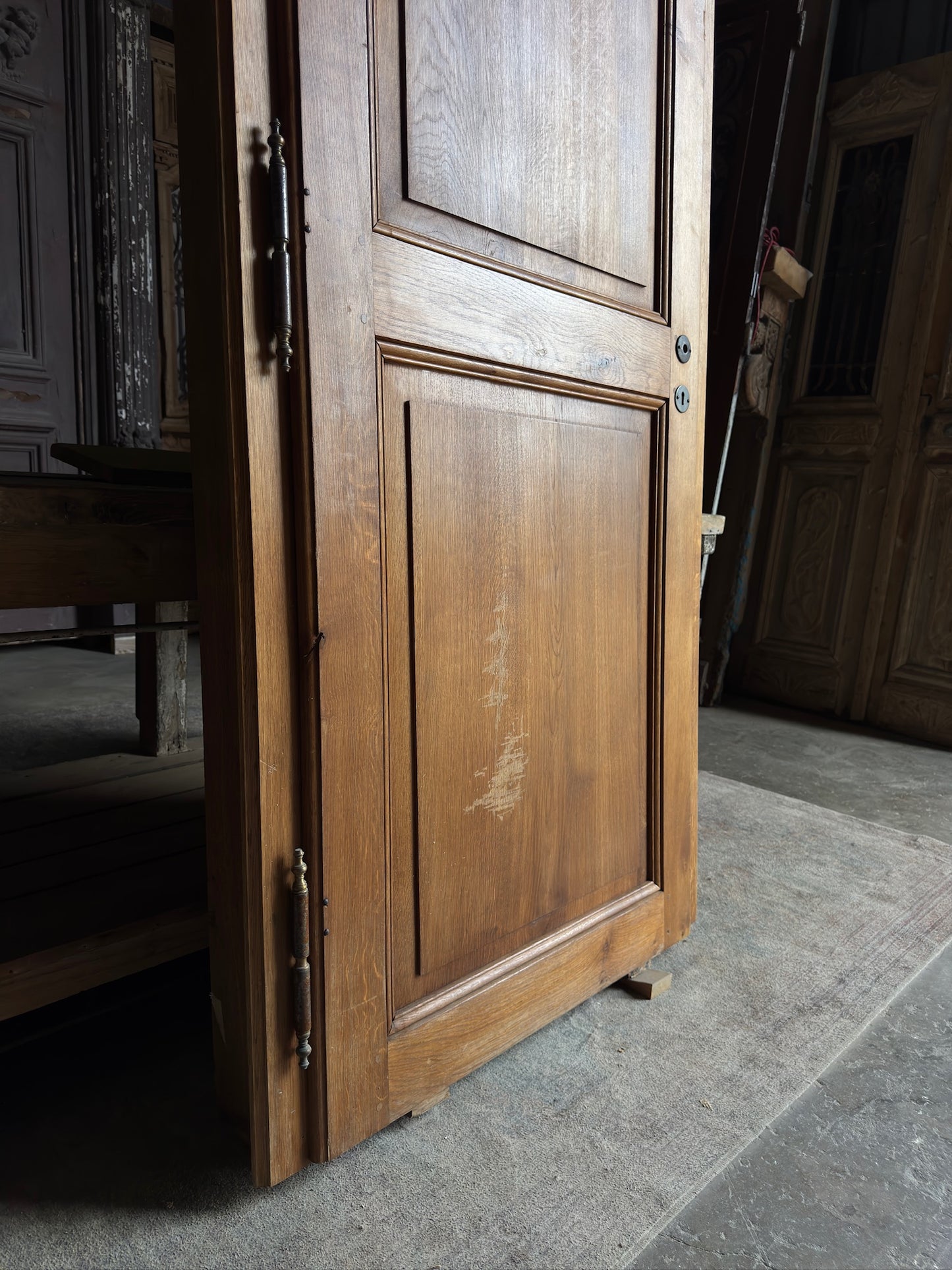 Antique French Solid Single Door With Frame - 33.5x79 - L426