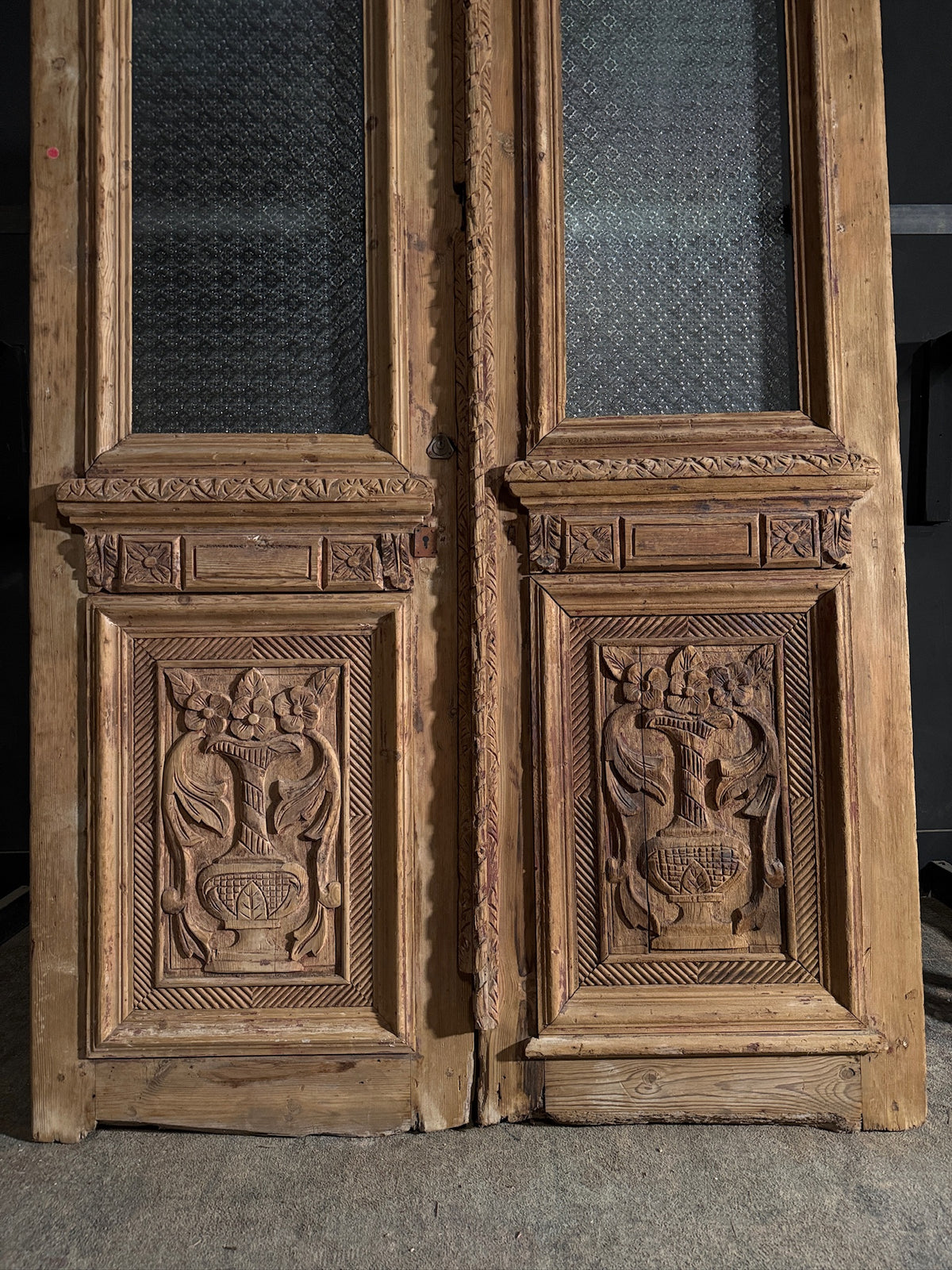 Antique Carved Iron French Doors - 56x98 - N583