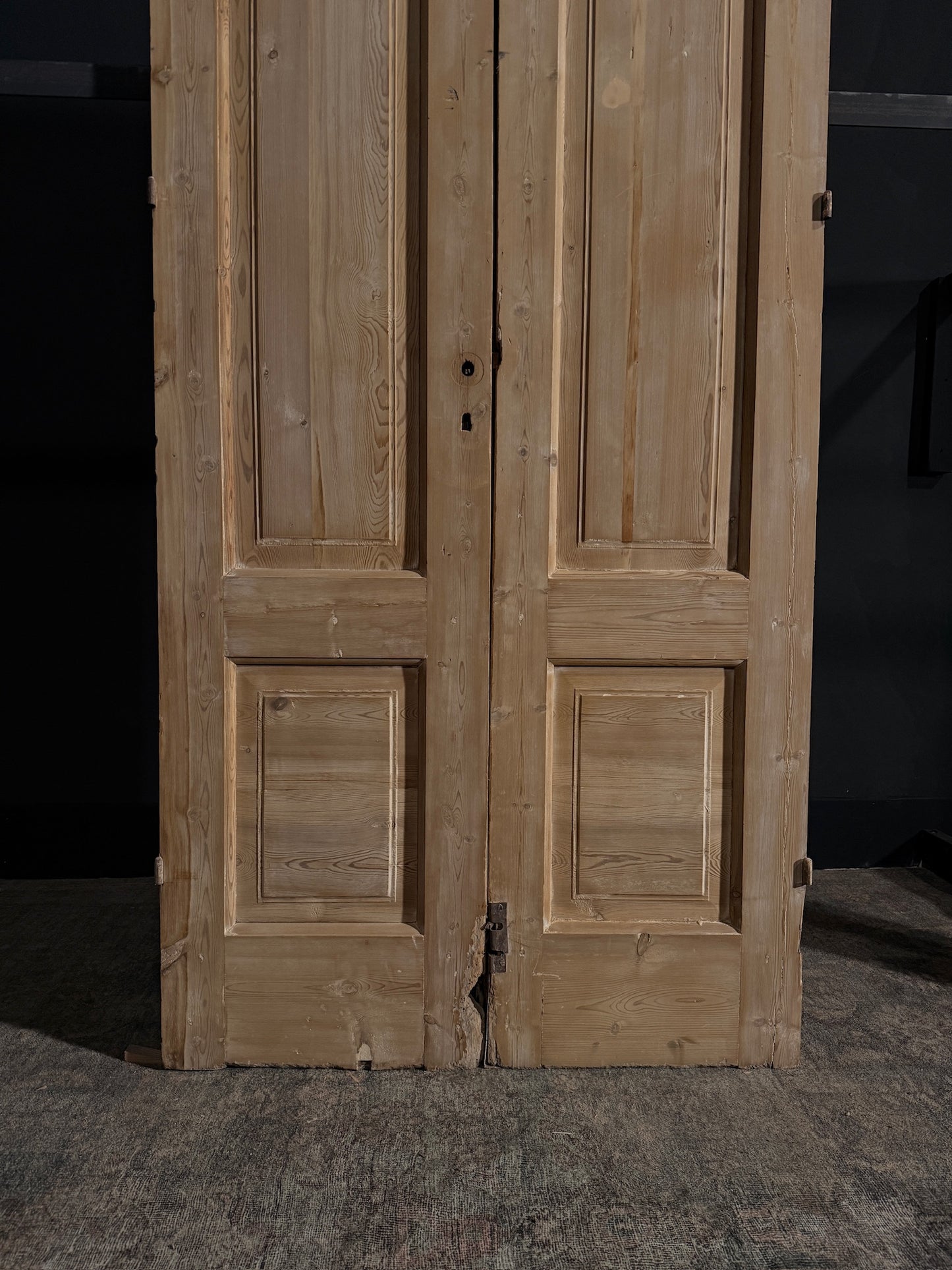 Antique Obscured Glass 2 Lite French Doors - 39x96 - N05