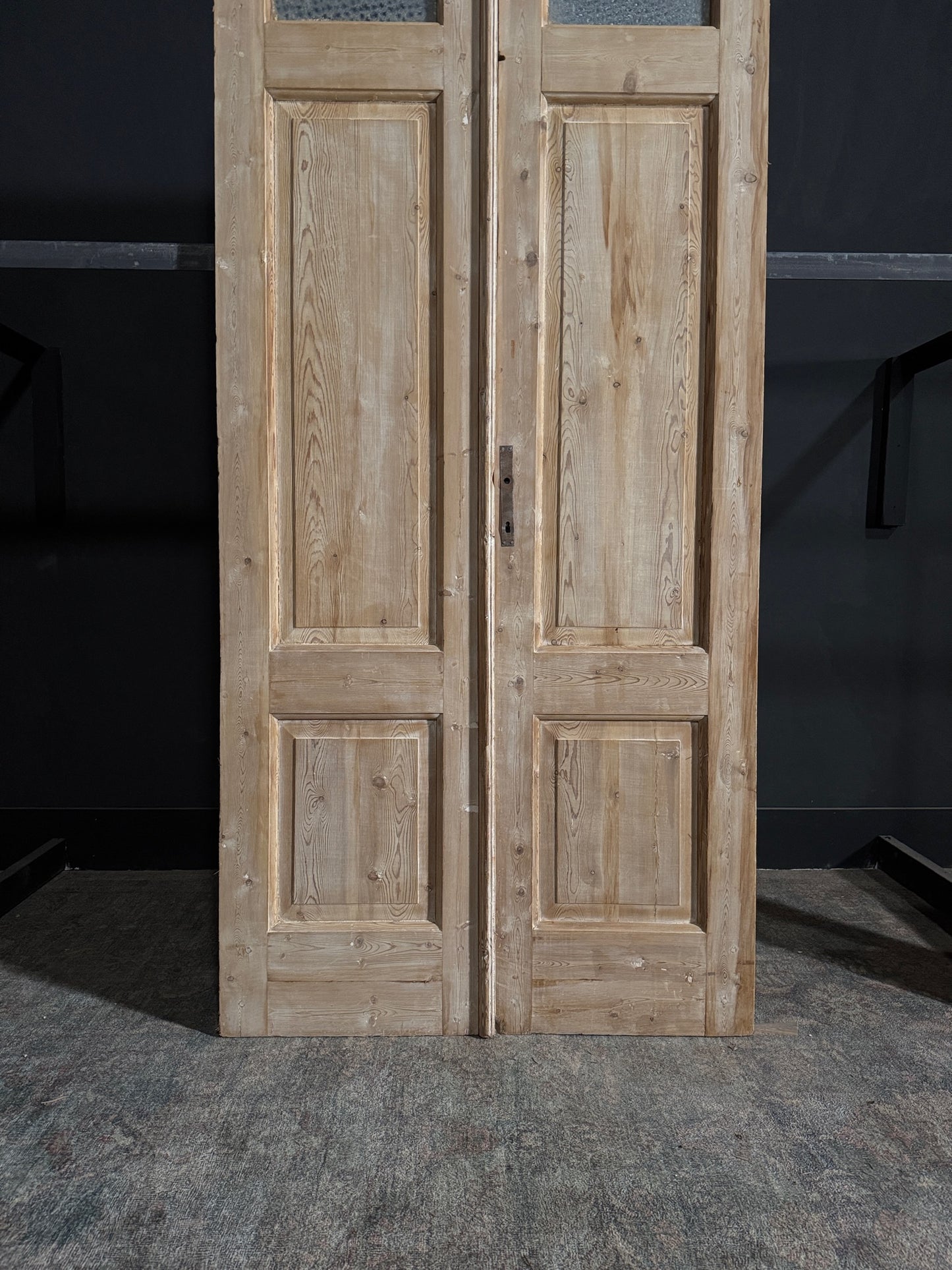 Antique Obscured Glass 3 Lite French Doors - 41x96 - N90