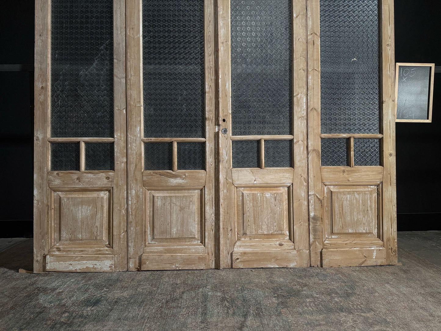 Antique Obscured Glass Bi-Fold Doors - 111x105 - N84