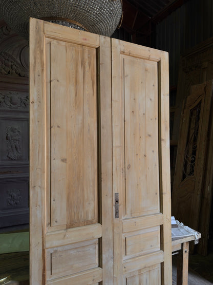 3 Panel Antique Solid French Doors - 44x95 J406
