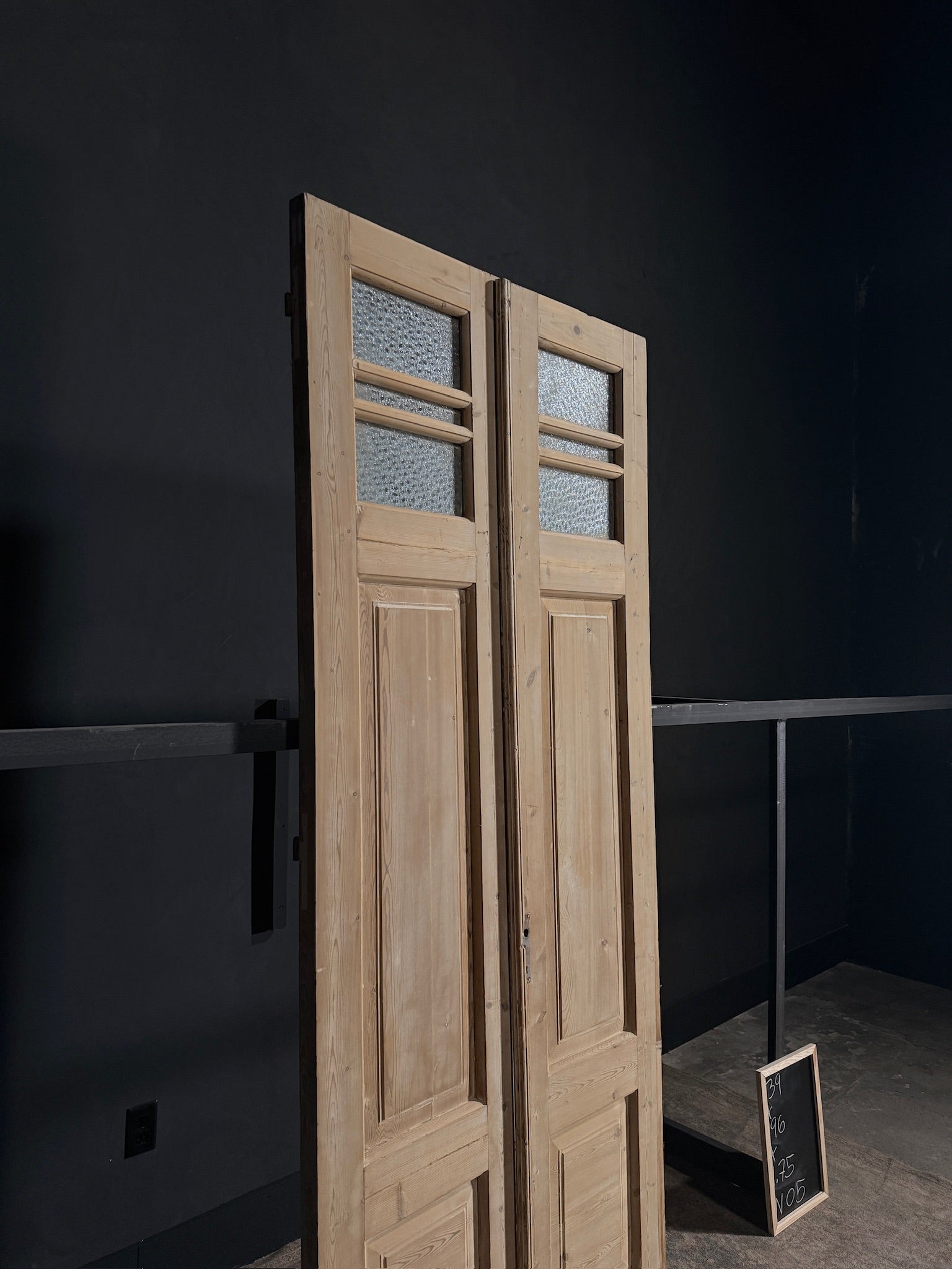 Antique Obscured Glass 2 Lite French Doors - 39x96 - N05