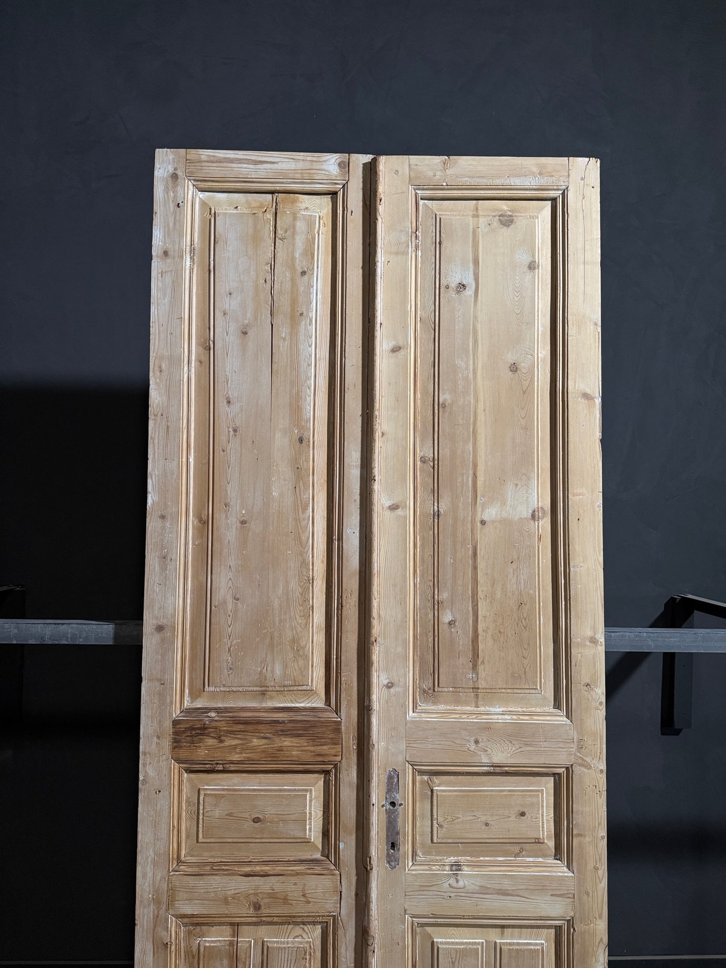 Antique 3 Panel Solid Double Doors - 43.5x105 - N243