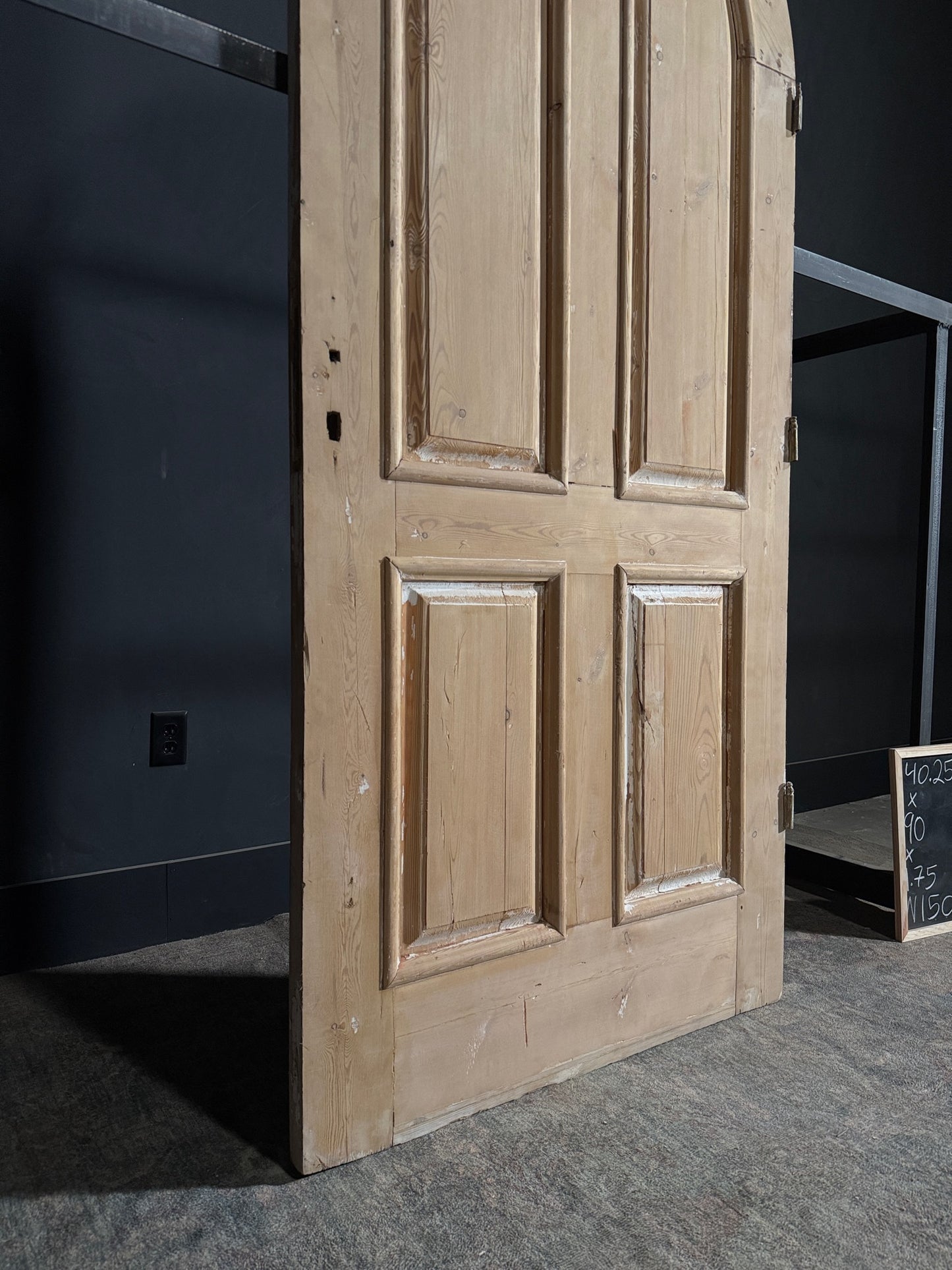Antique 4 Panel Arched Solid Single Door - 40.25x90 - W150