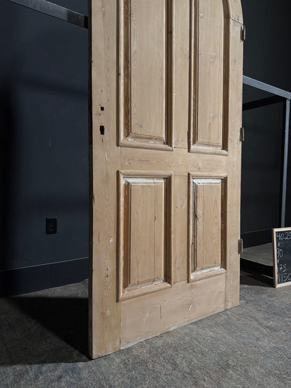 Antique 4 Panel Arched Solid Single Door - 40.25x90 - W150