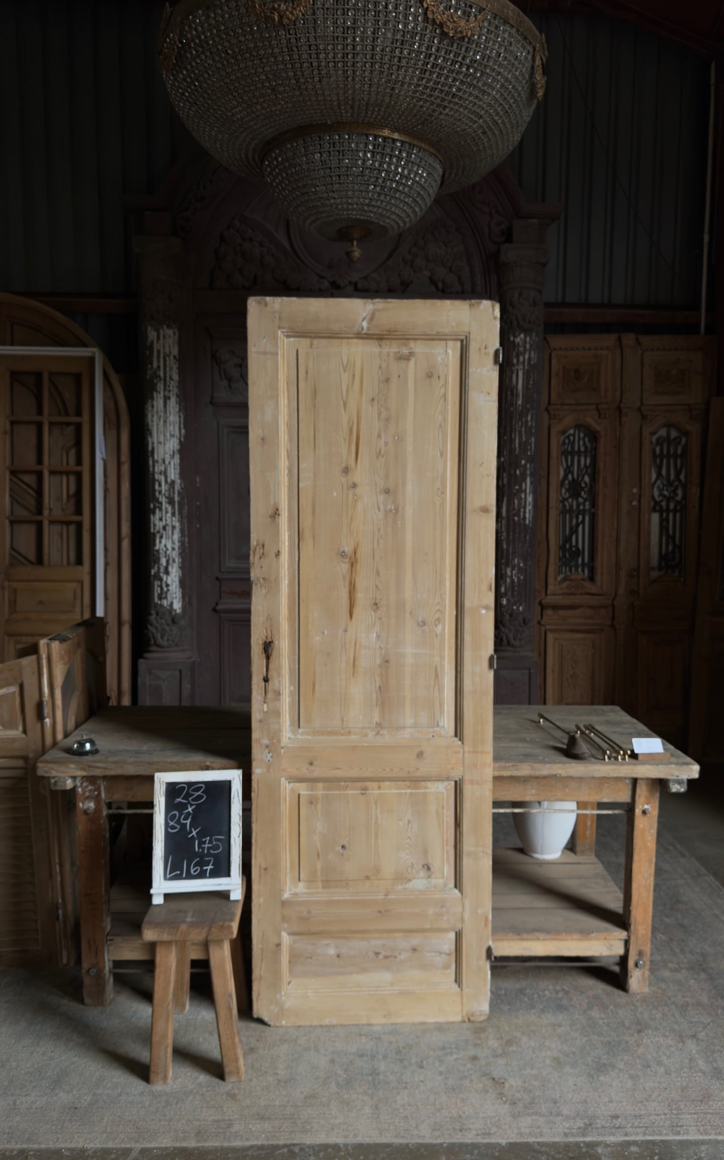 3 Panel Single Solid Antique Door - 28x84 - L167