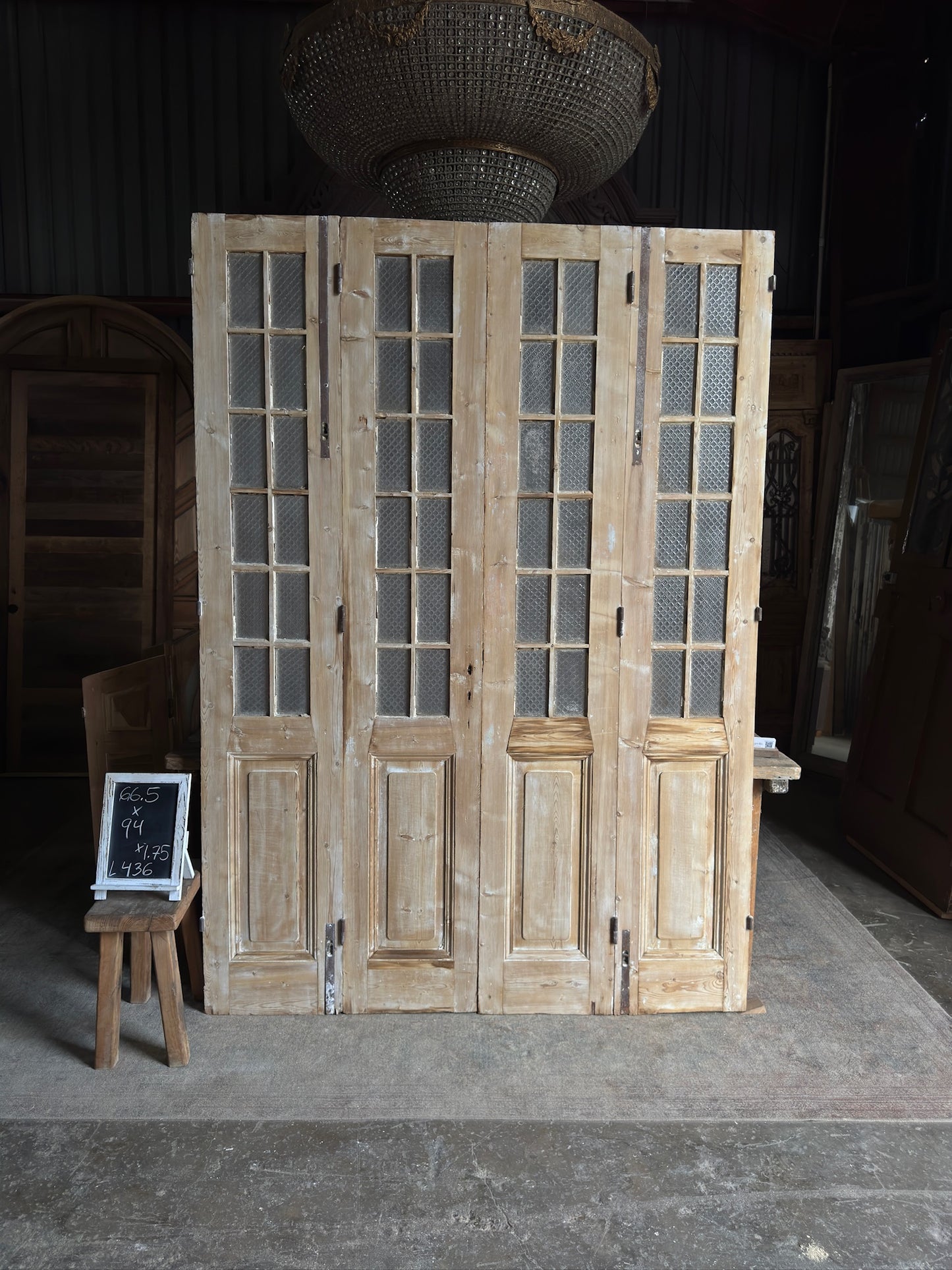 Antique Bi-Fold French Glass Doors - 66.5x94 - L436