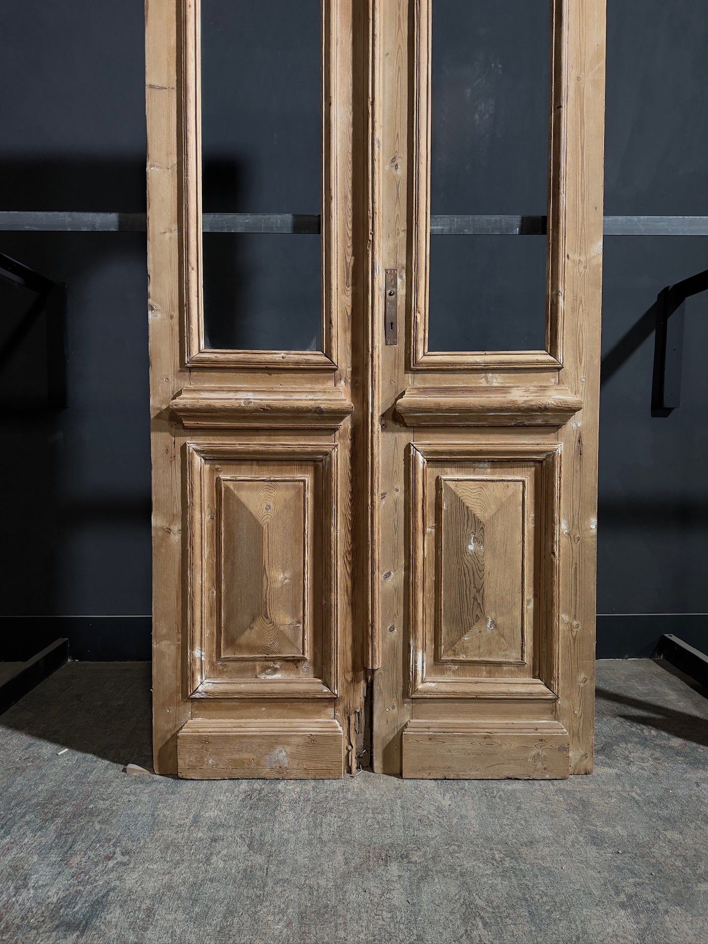 Antique Glass 1 Lite French Doors - 47.5x98.5 - N242