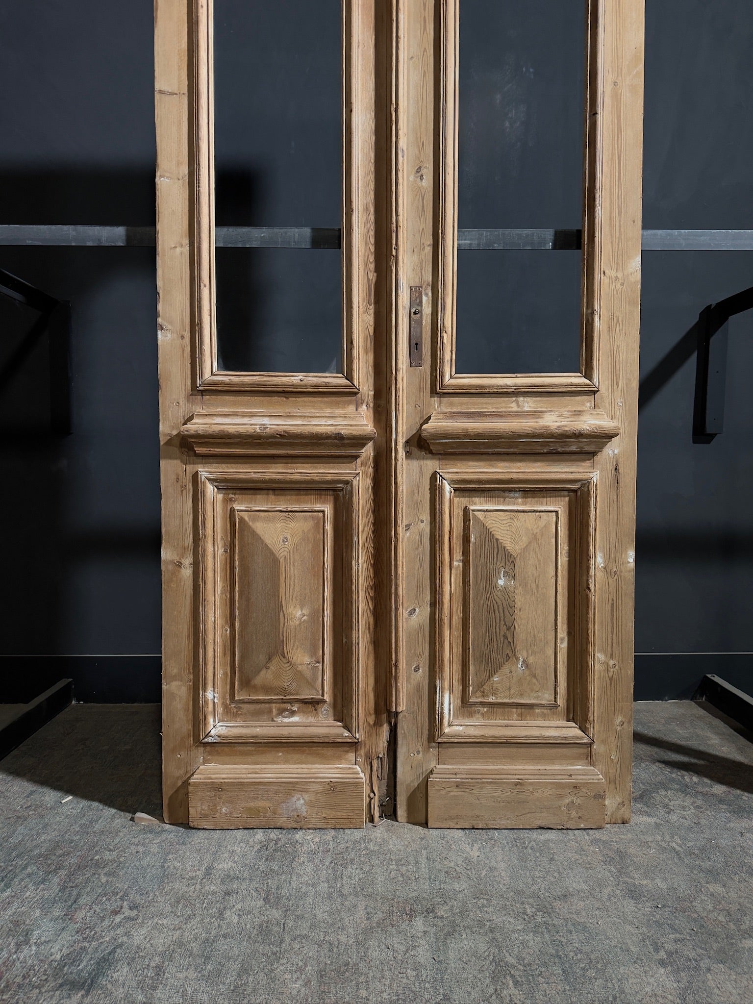 Antique Glass 1 Lite French Doors - 47.5x98.5 - N242
