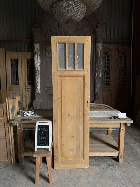 Petite European Antique Glass Single Door - 22.75x82 J255
