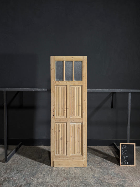Antique Fluted 3 Lite Single Door - 28x85 - N67