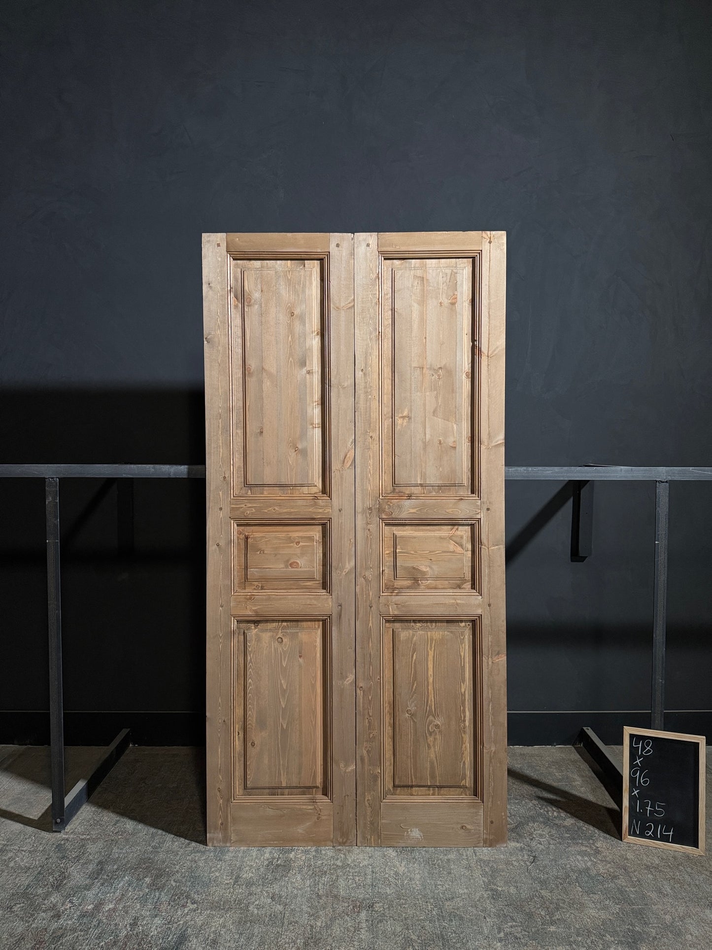 Handcrafted 3 Panel Solid French Doors - 48x96 - N214