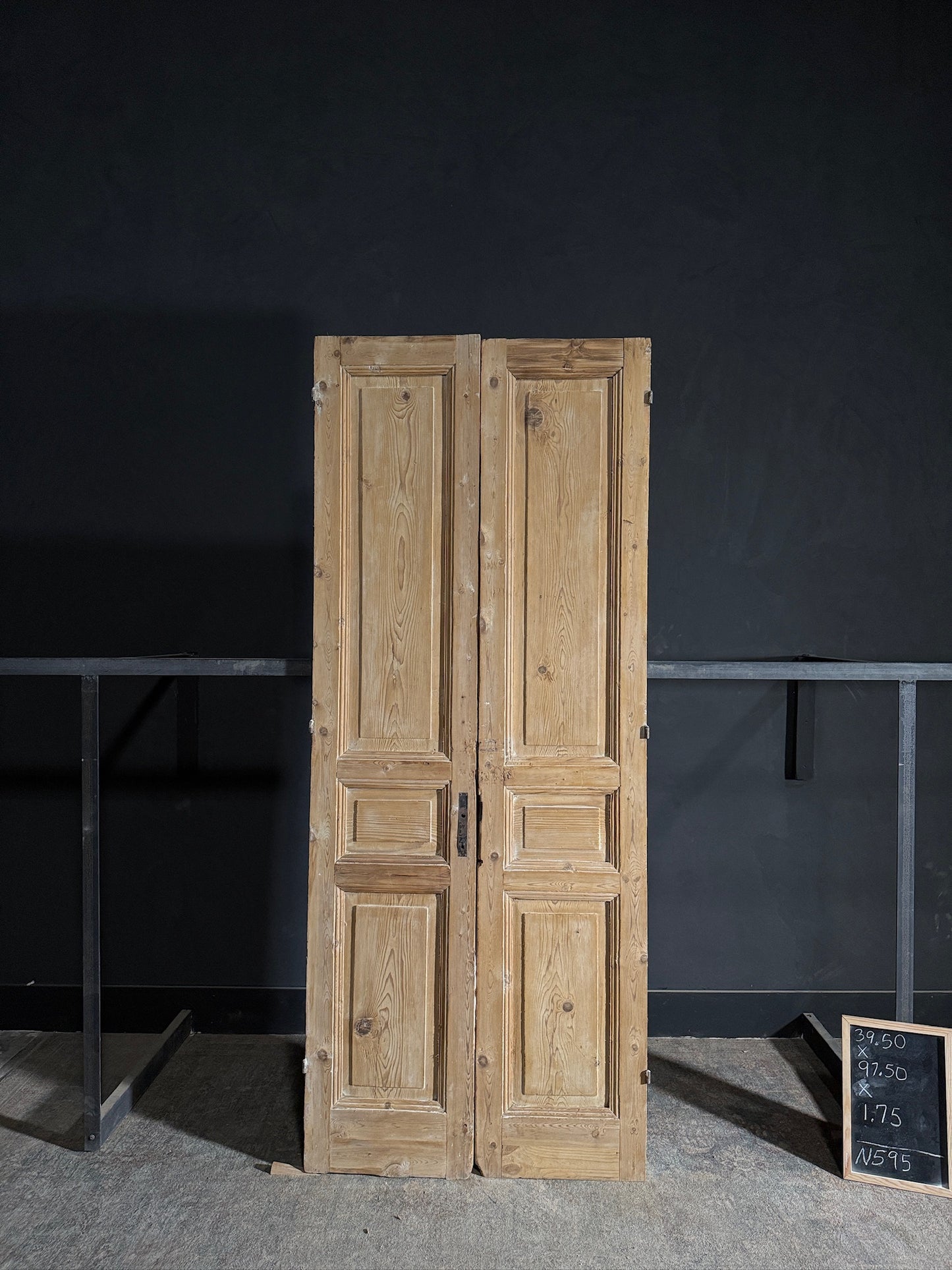 Antique 3 Panel Solid Double Doors - 39.5x97.5 - N595
