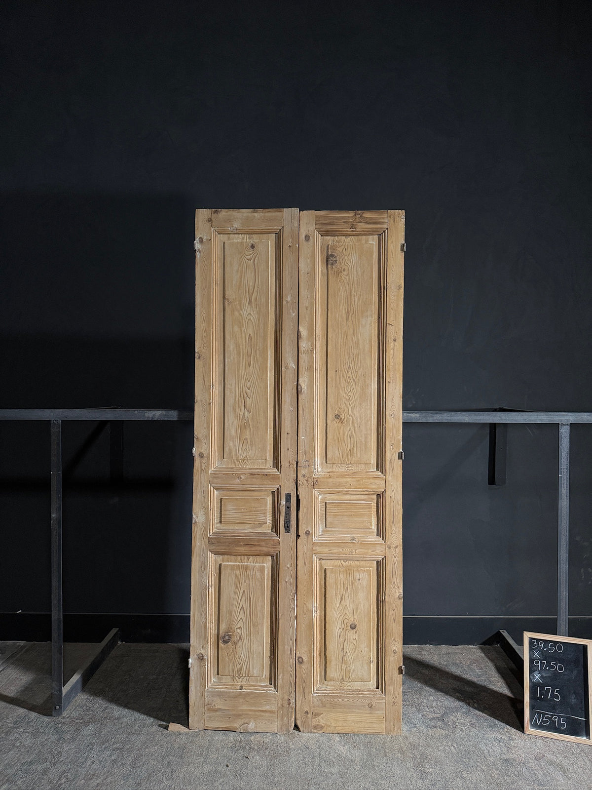Antique 3 Panel Solid Double Doors - 39.5x97.5 - N595