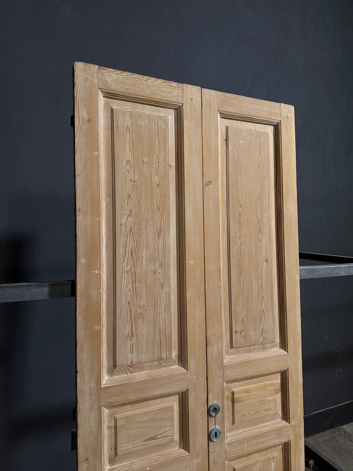Antique 3 Panel Solid Double Doors - 36.75x88 - N682
